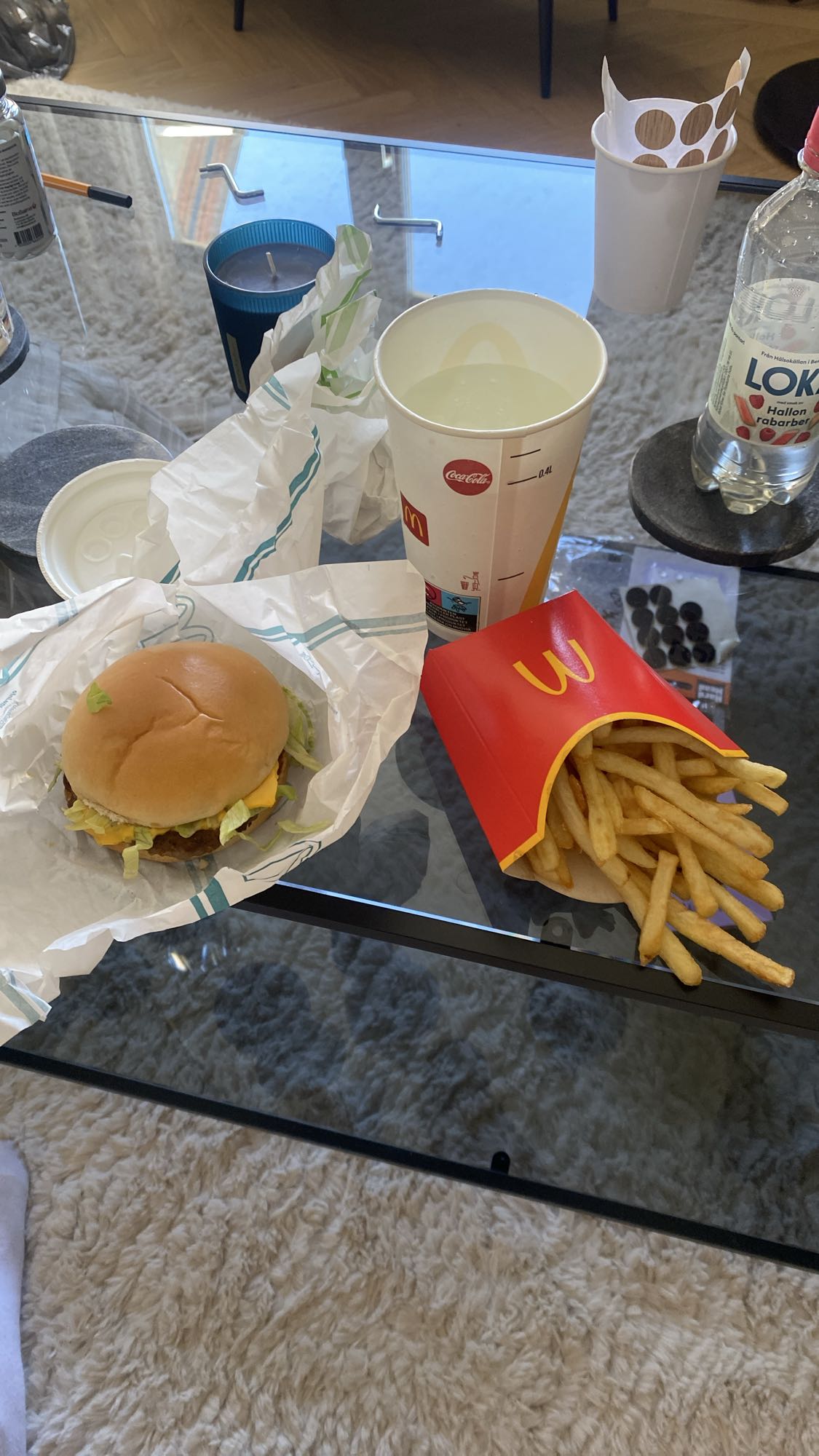 Cheeseburgare & pommes