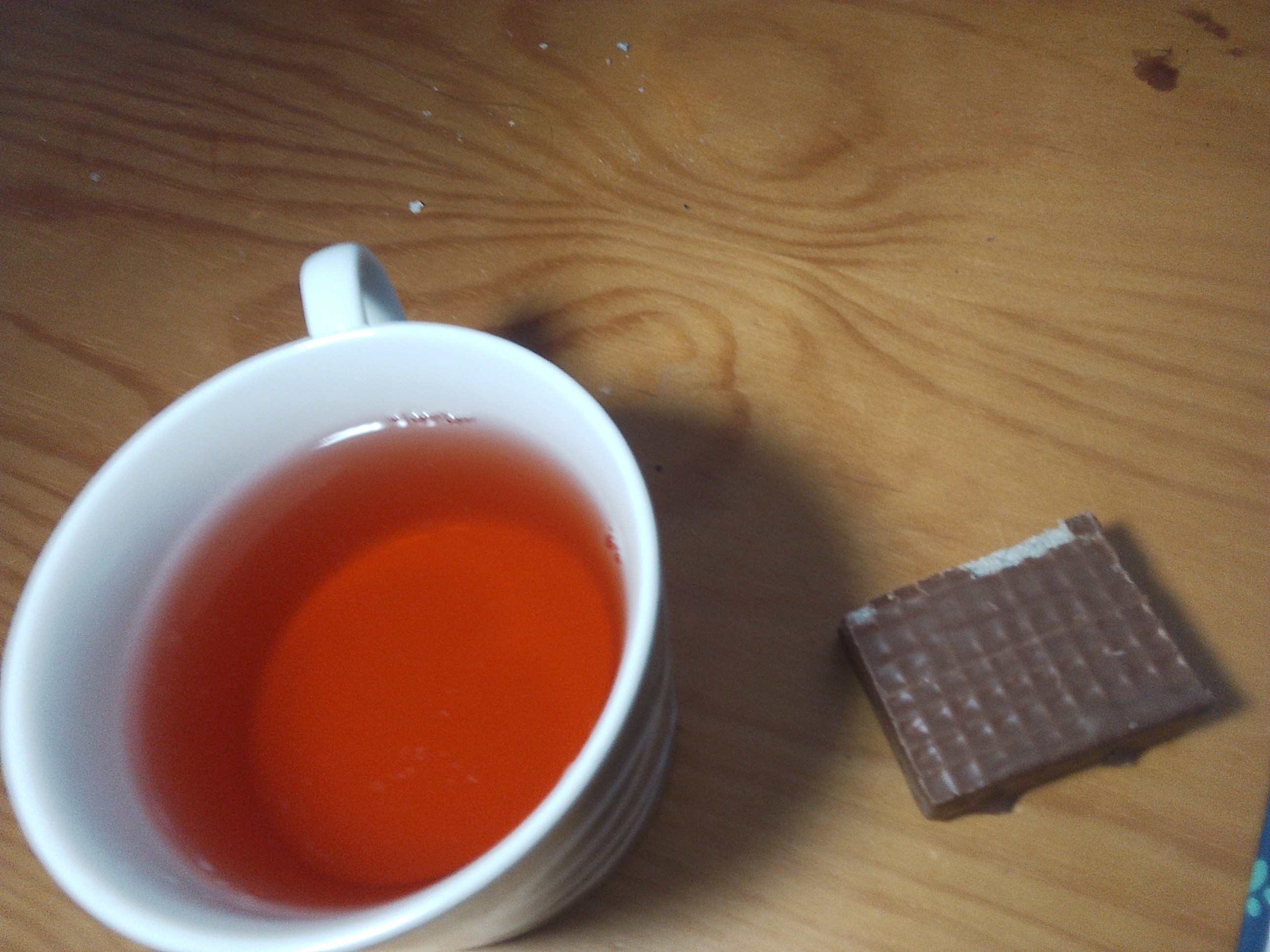 Tea and chocolate wafer