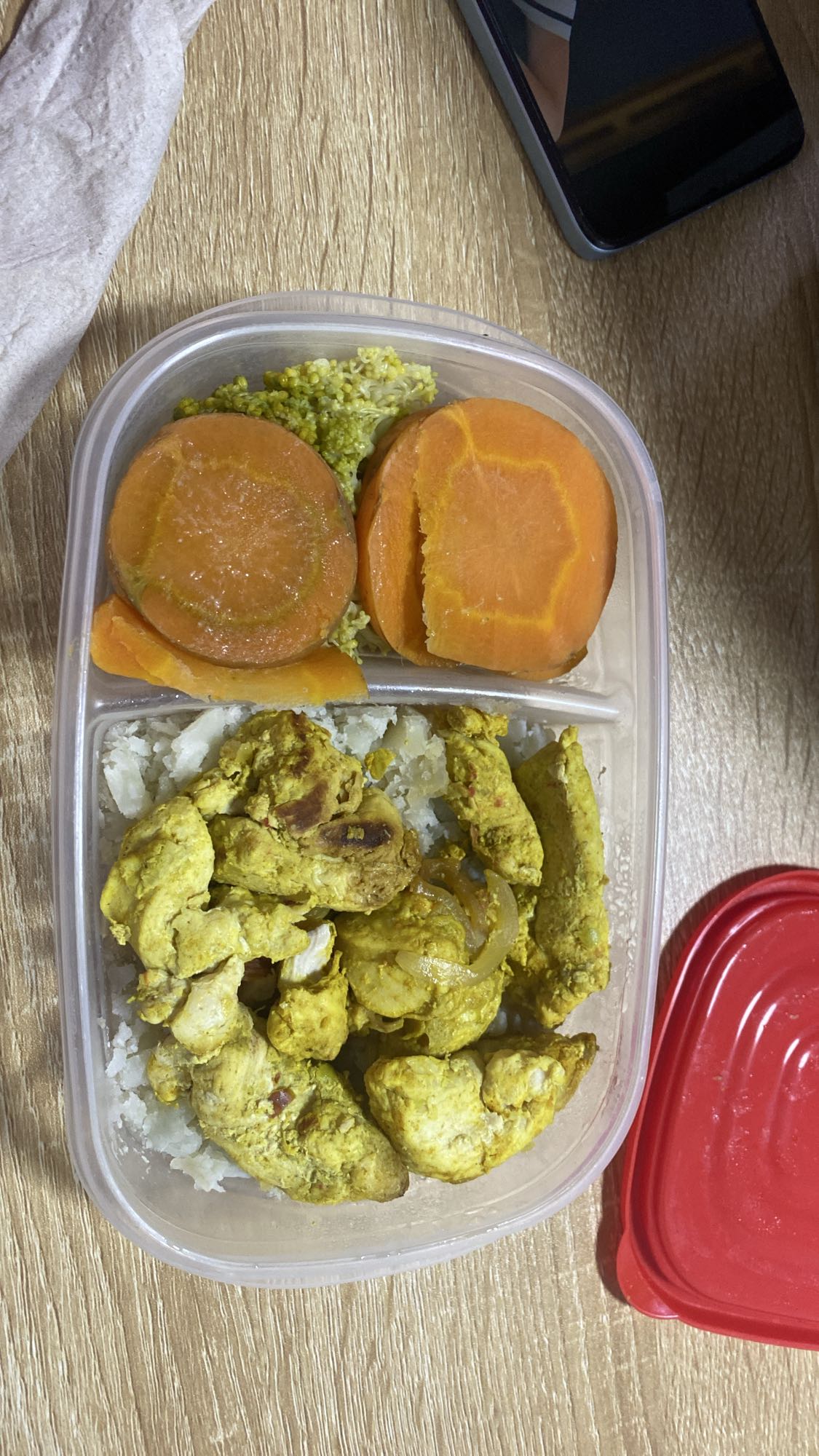 Pollo con camote y brócoli