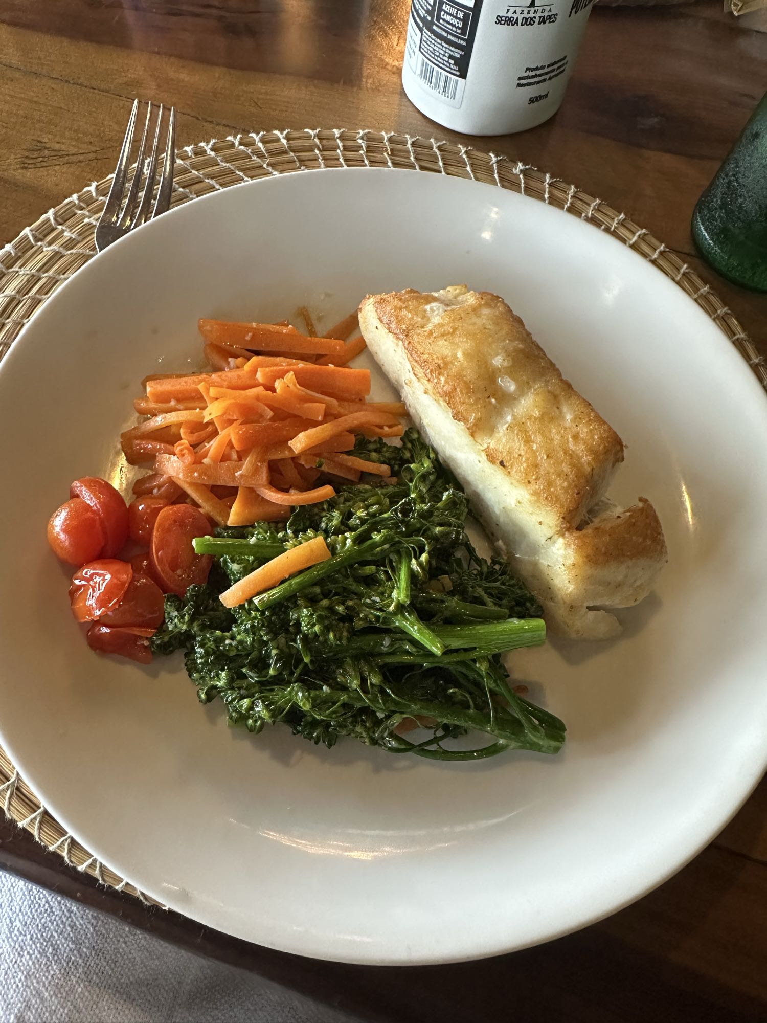 Pescado con vegetales