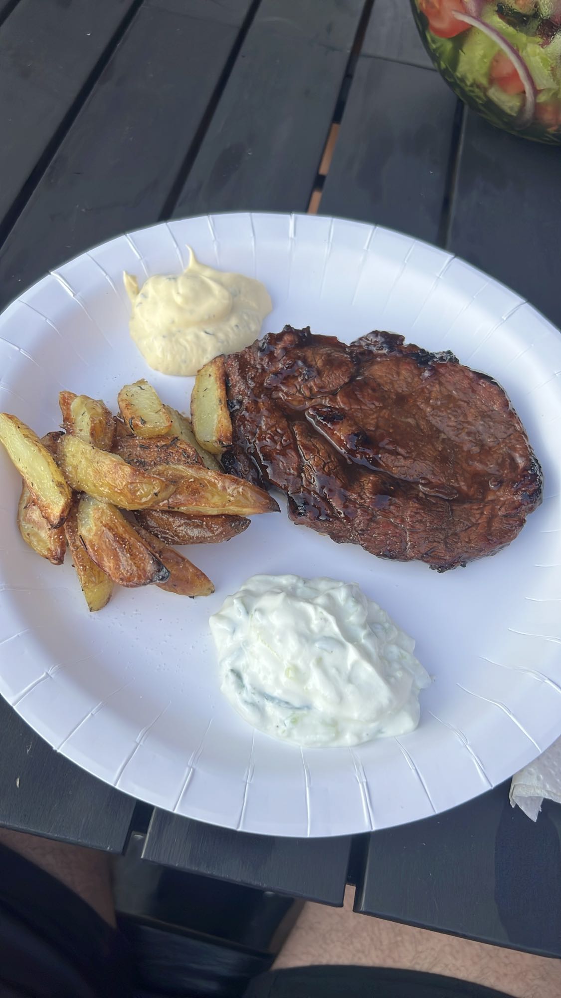Grillbiff med potatis & såser