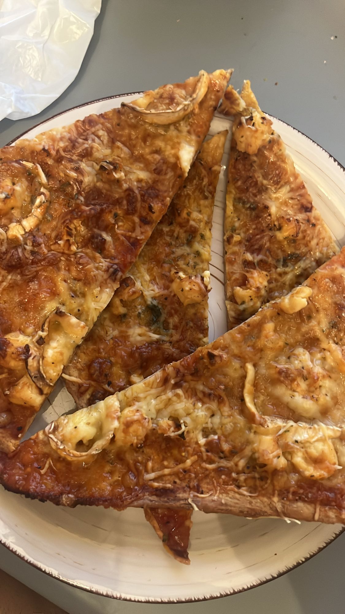 Pizza de queso y cebolla