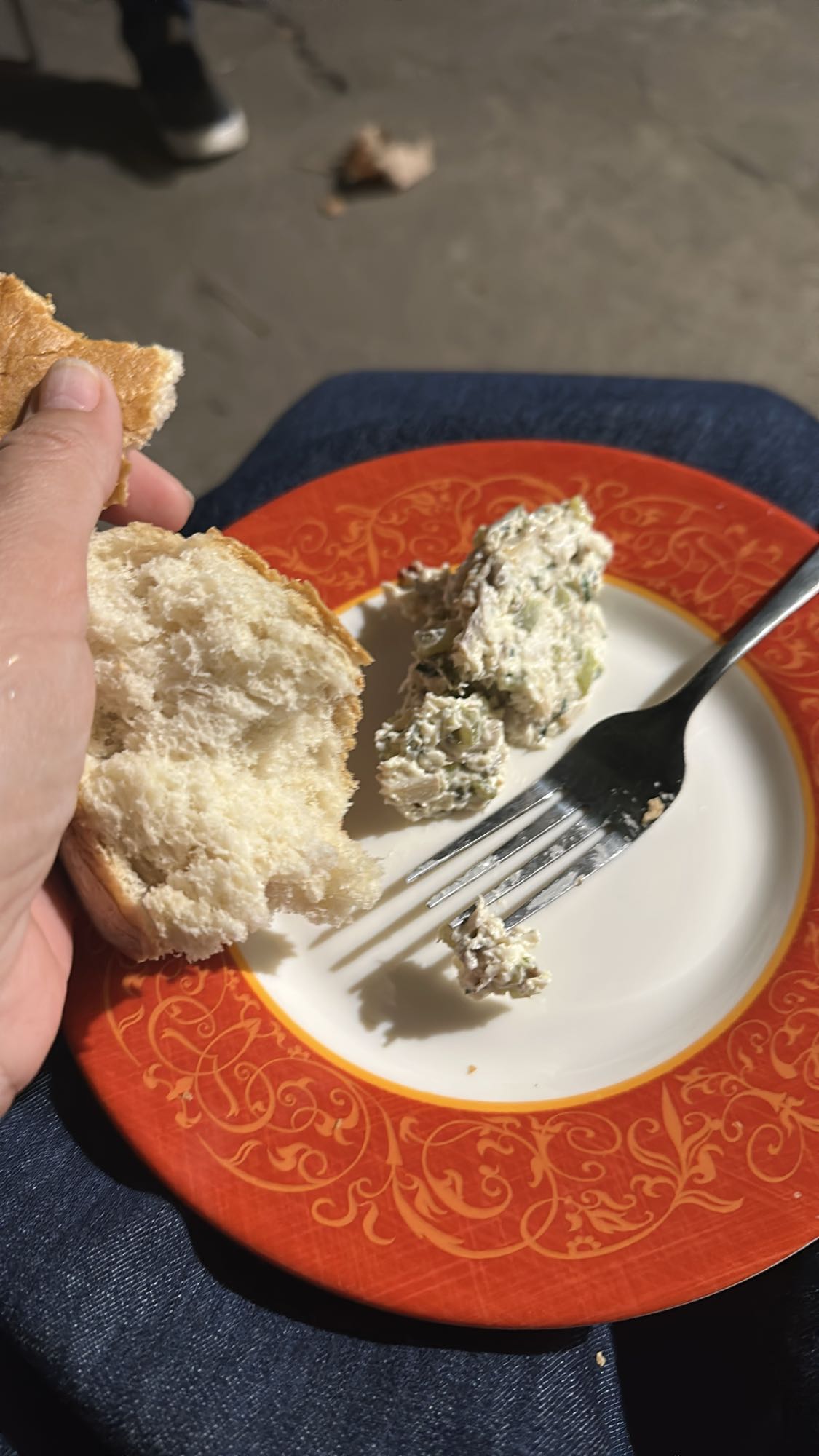Bread with creamy salad