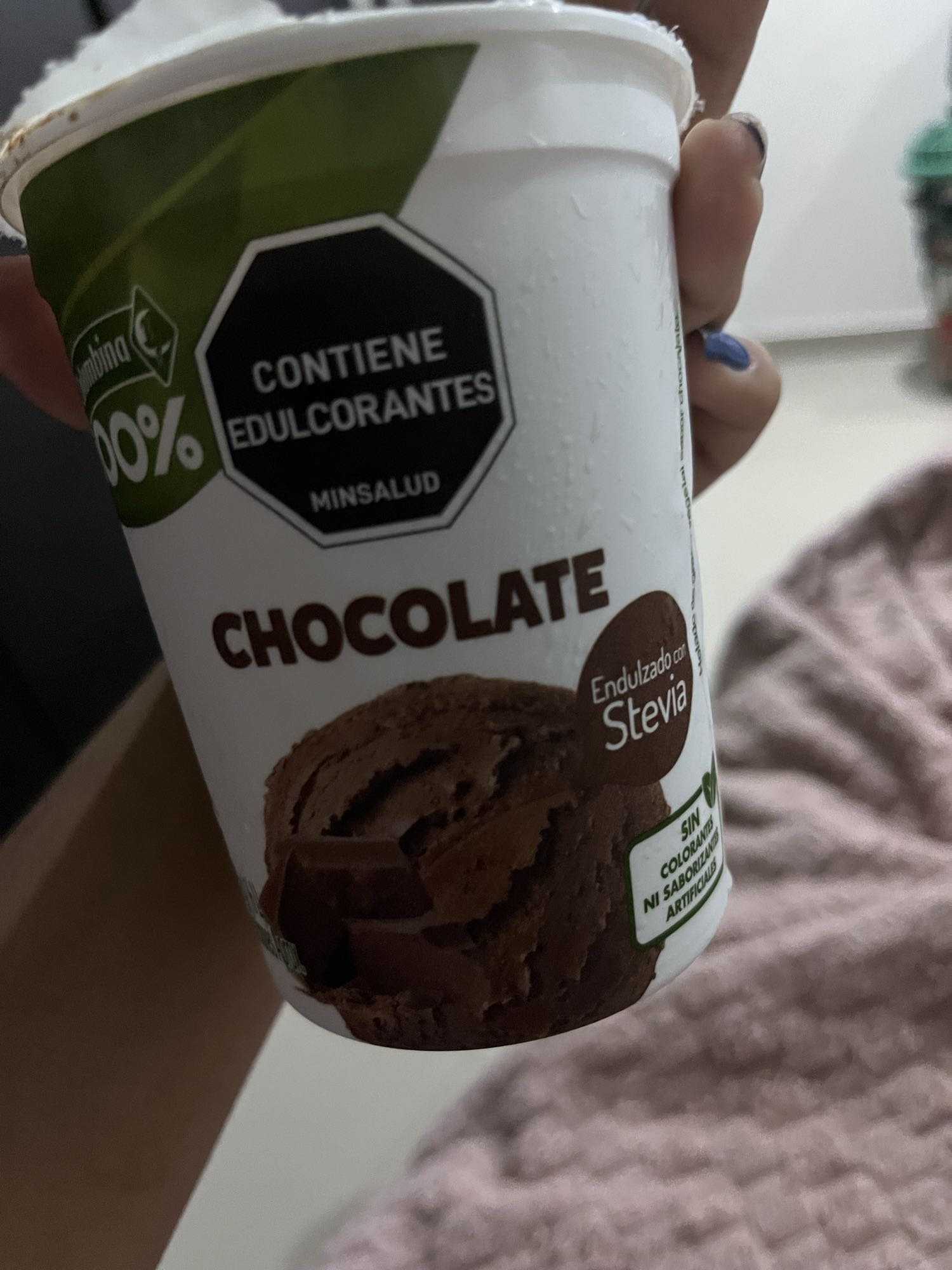 Helado chocolate stevia