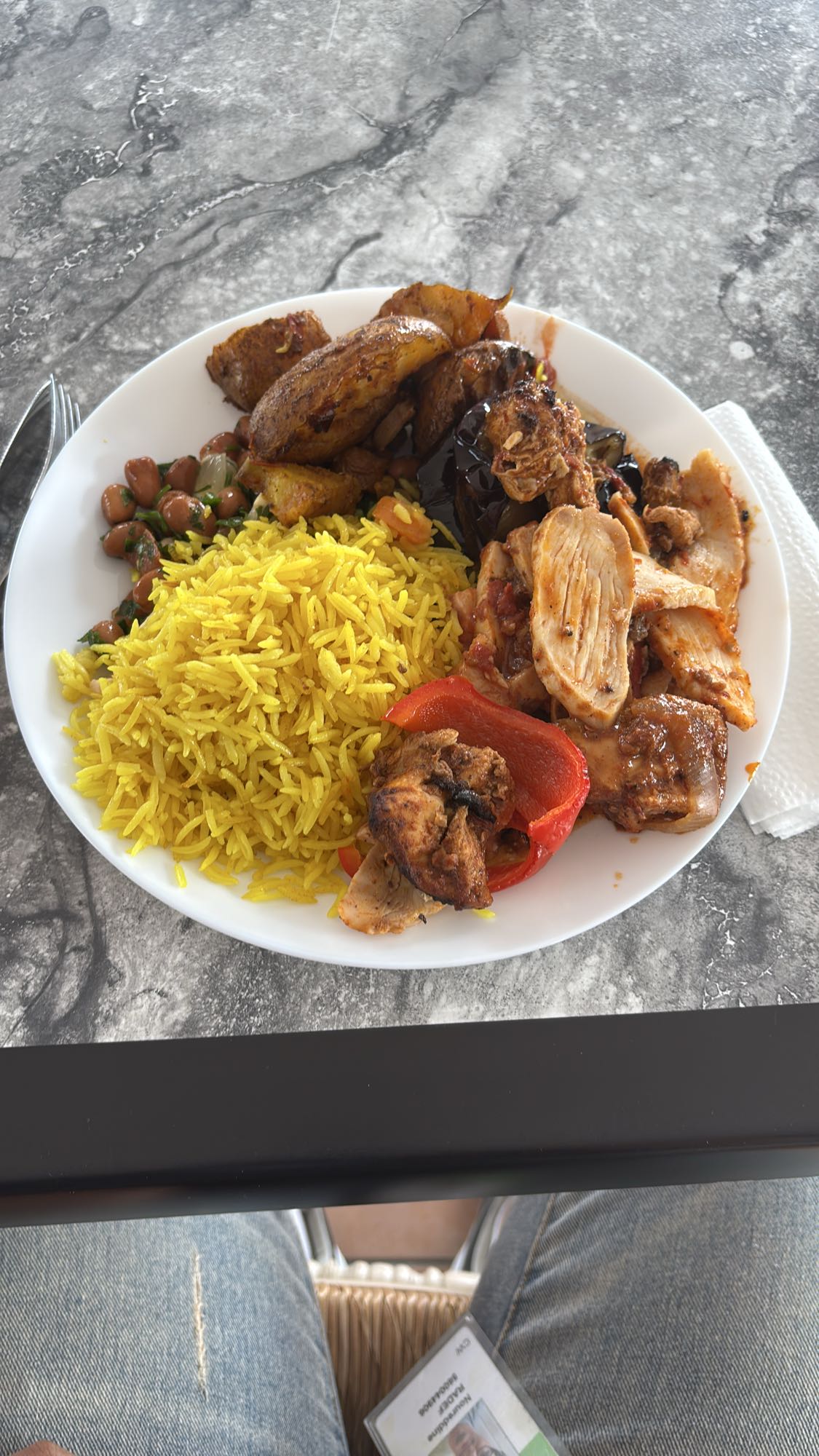 Assiette riz et poulet