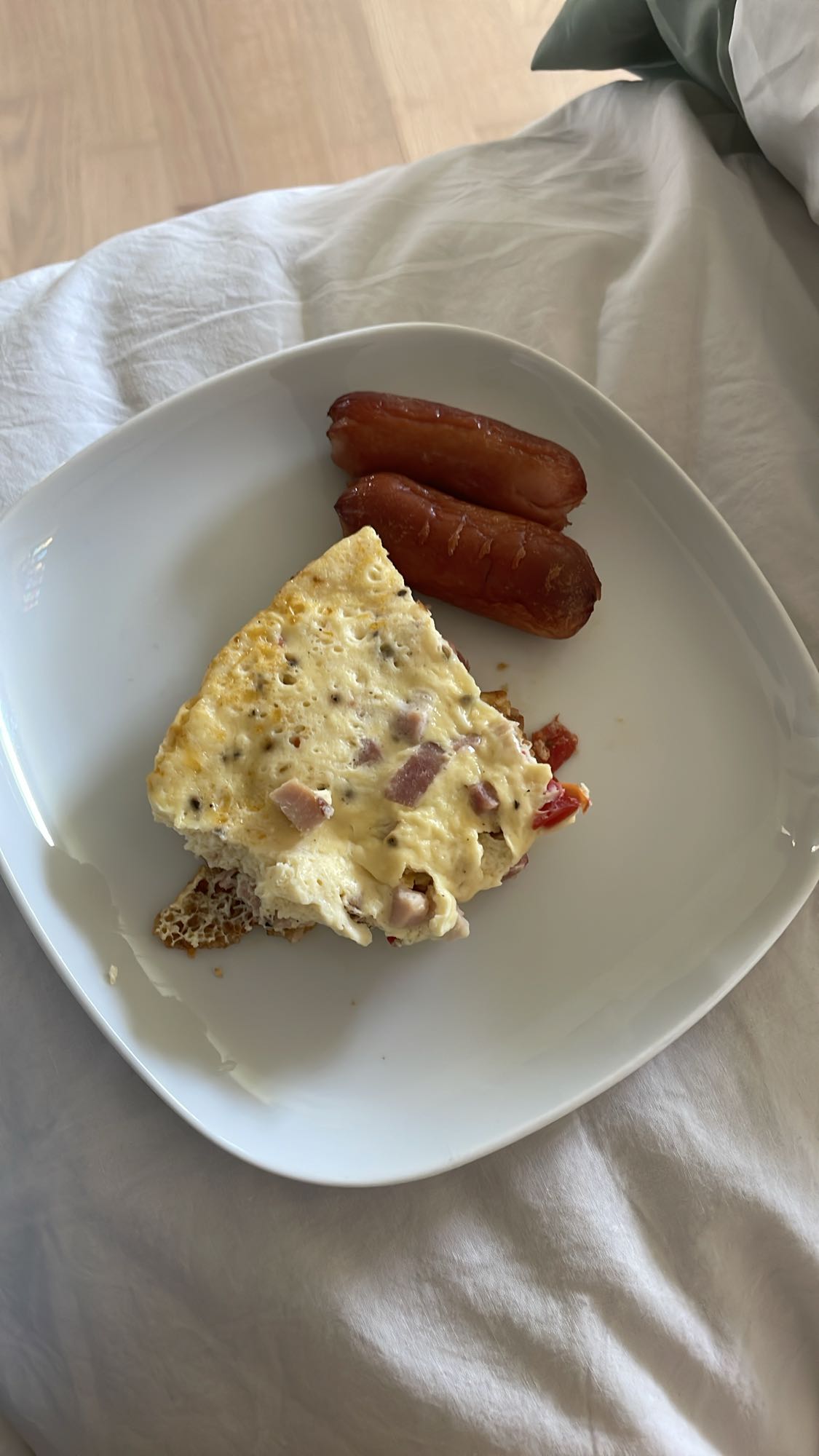 Egg bake with sausages