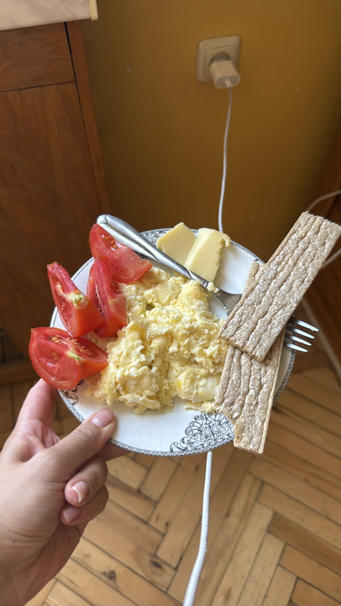 Яичница с хлебцами