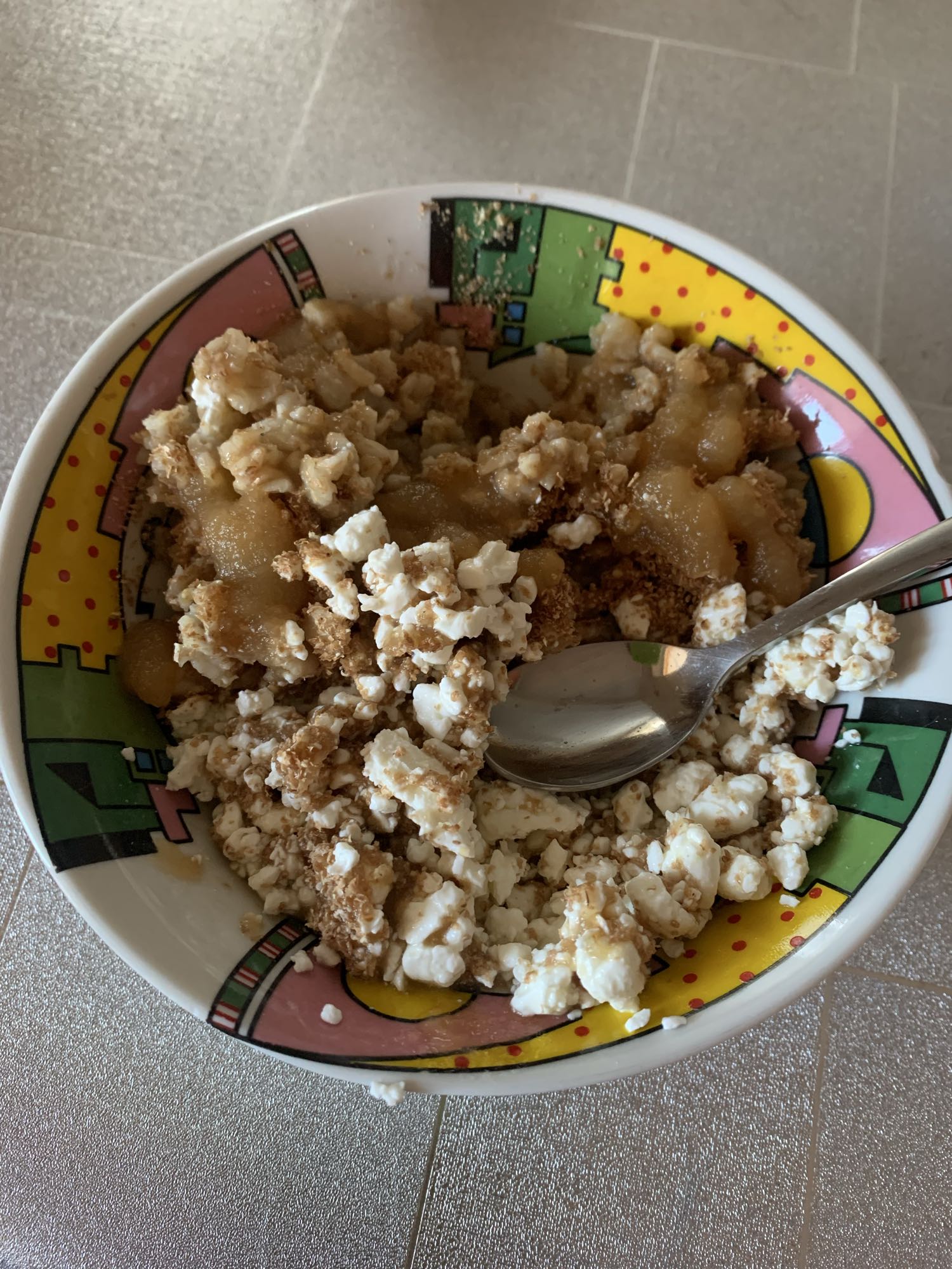 творог с яблочным пюре