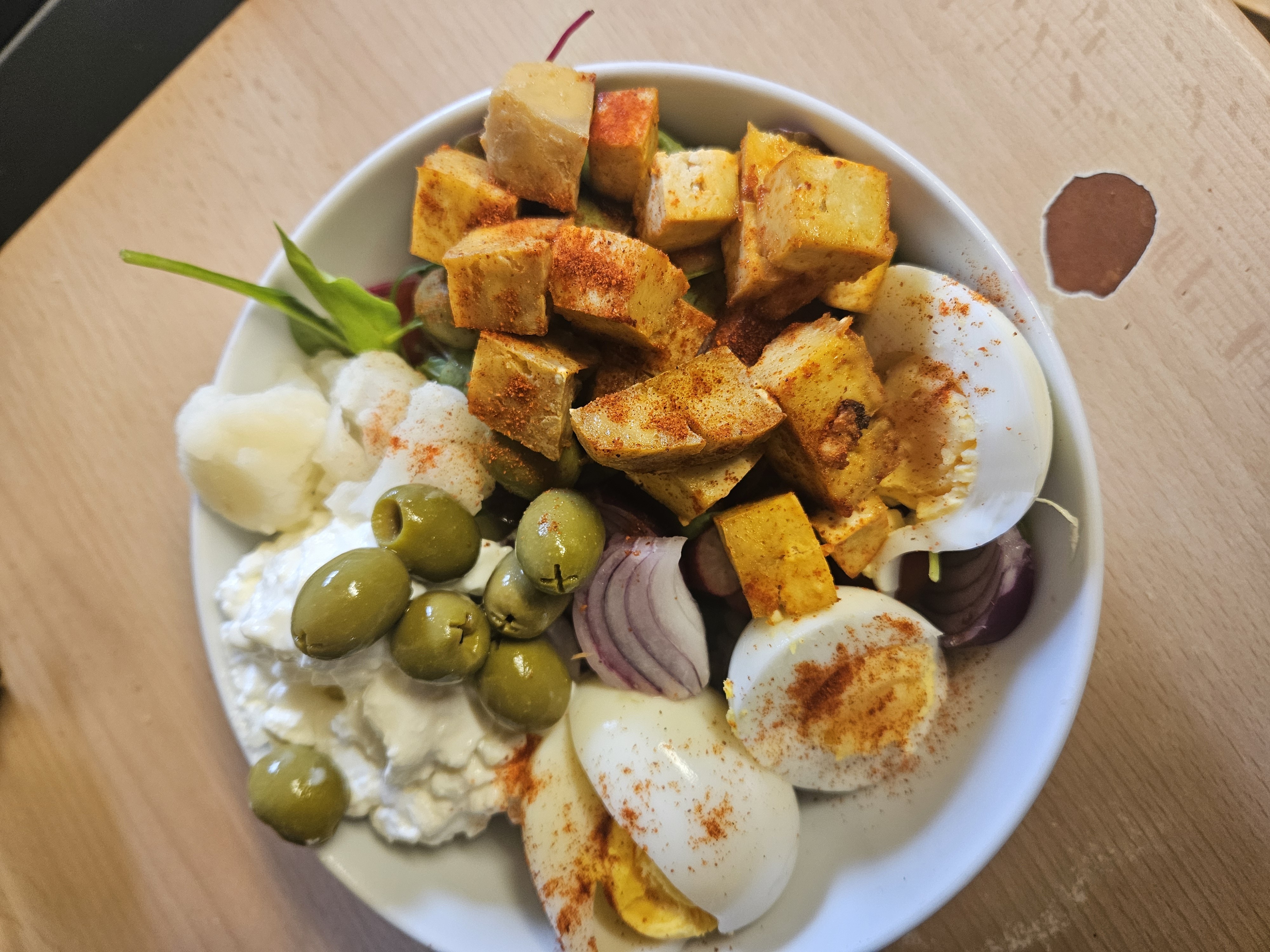 Tofu Egg Veggie Bowl