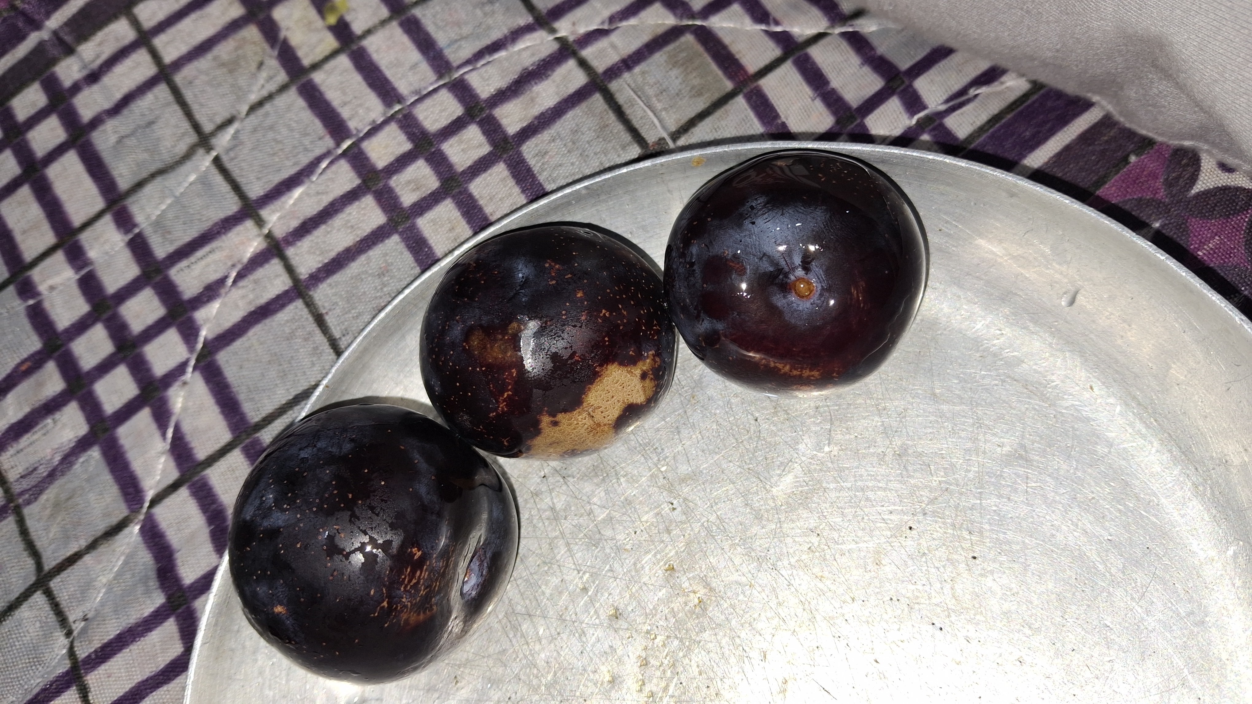 Fresh black plums