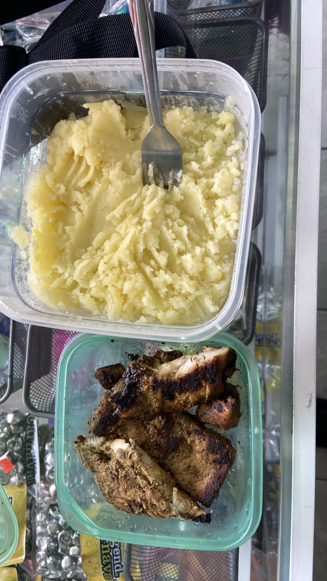 Pollo asado con puré