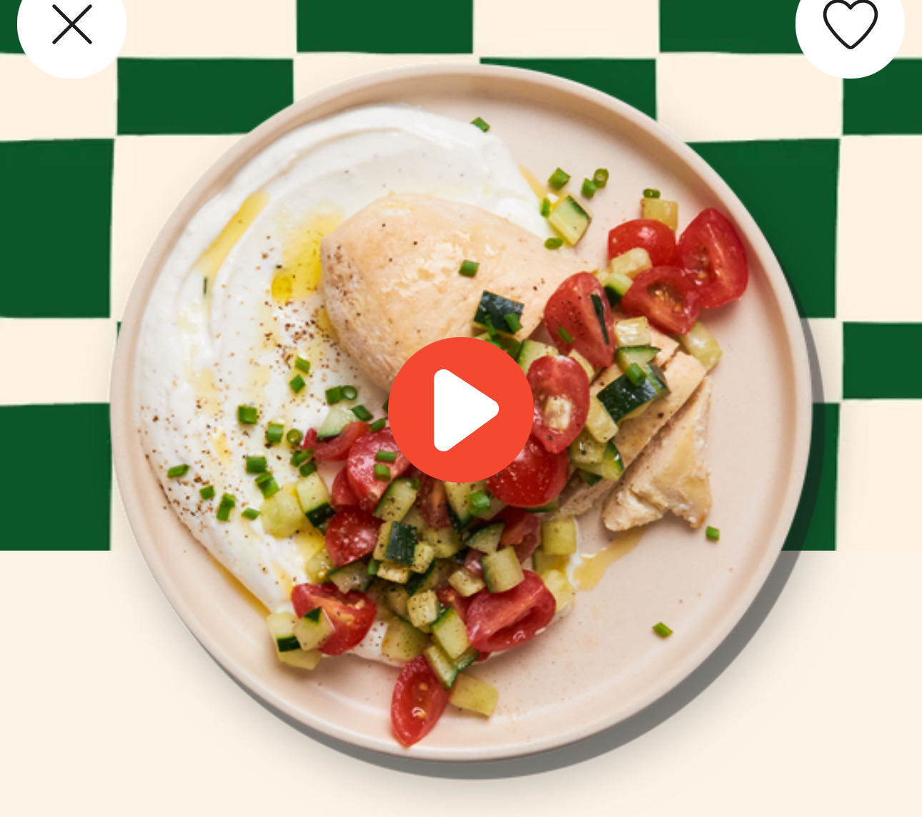 Poulet, yaourt et salade