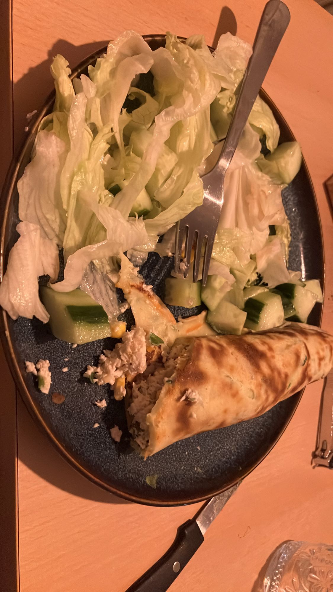 Panqueca com frango, milho e cream cheese light