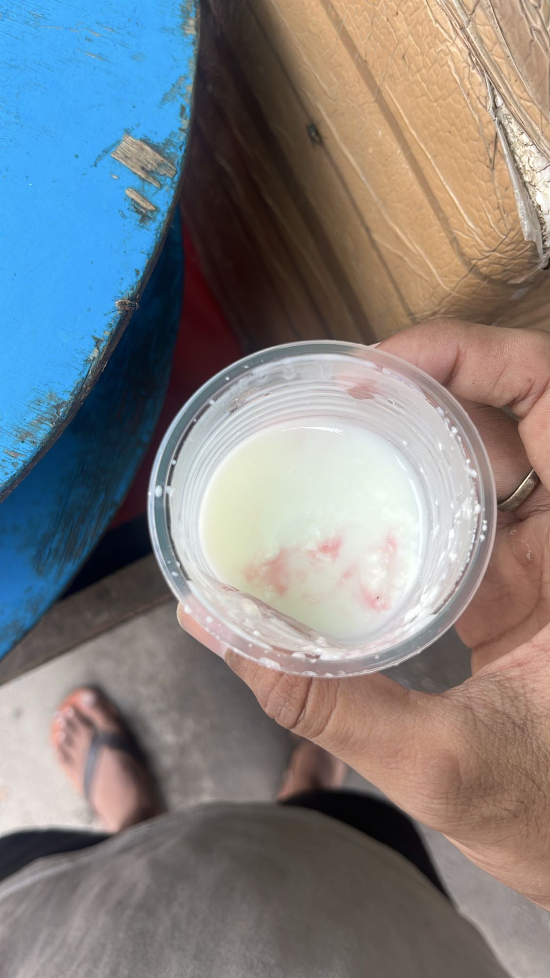 Sweetened yogurt cup