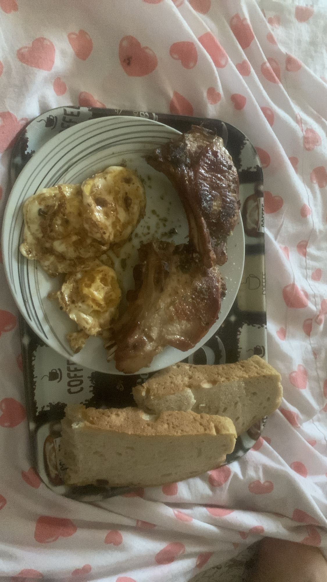Eggs, Pork Chops, Bread