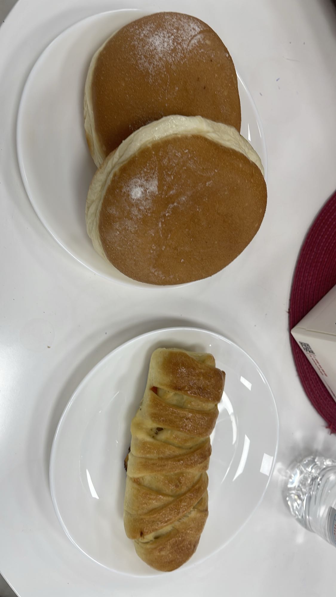 Sweet buns and ham and cheese roll