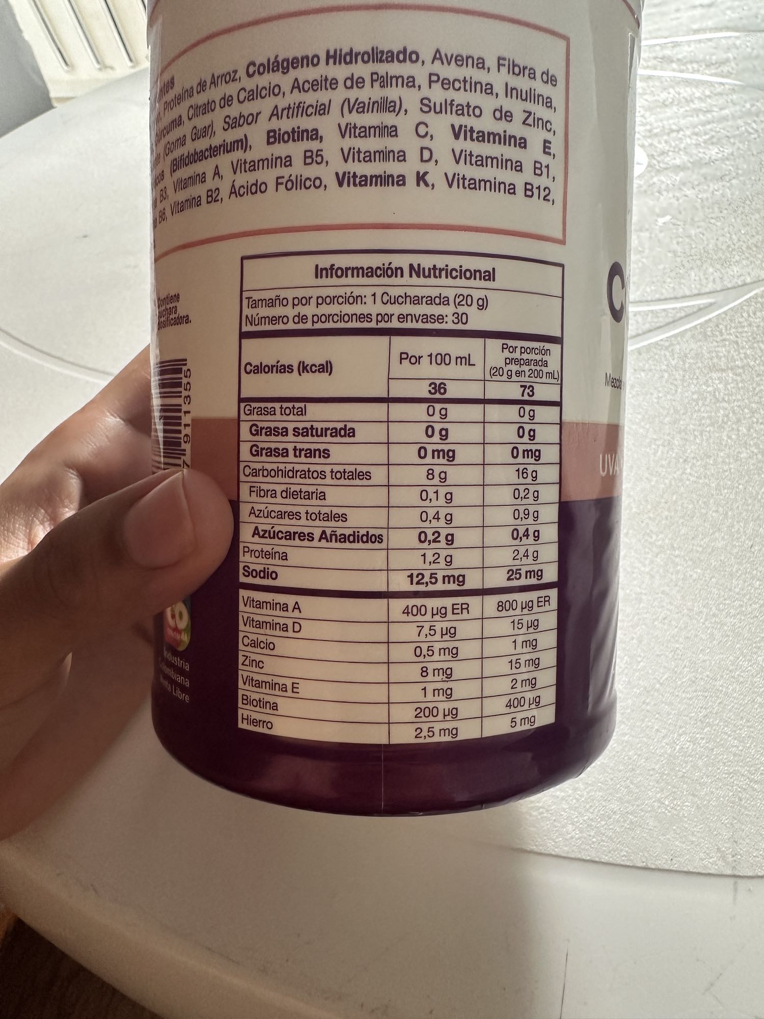 Mezcla de proteína vainilla