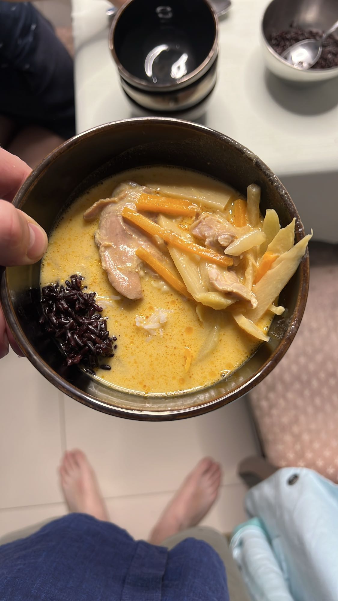 Supă curry cu pui și orez