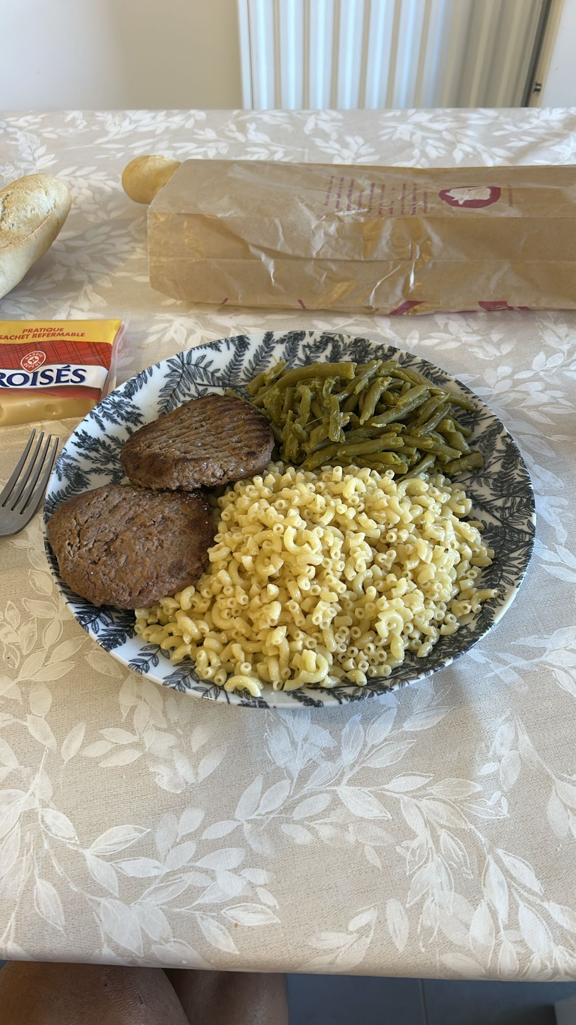 Pâtes steak haricots