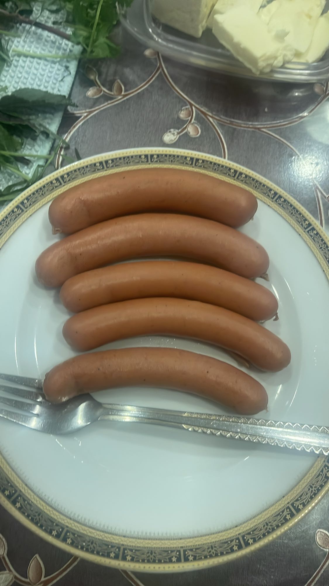 Boiled Sausages Plate