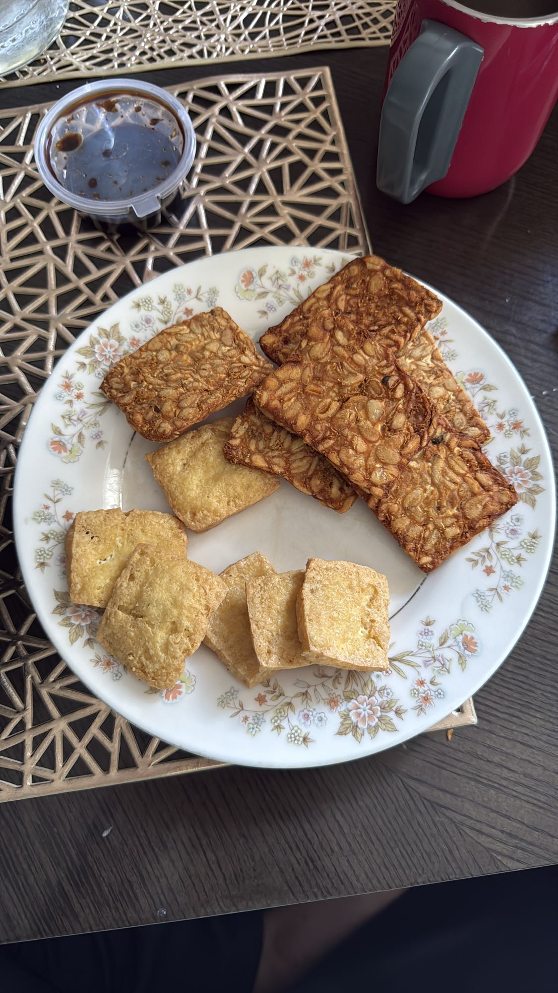 Fried Tempeh and Tofu