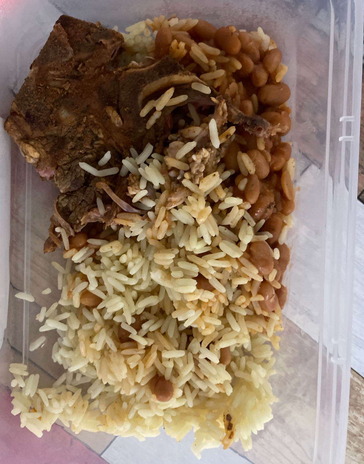 Rice, beans and beef