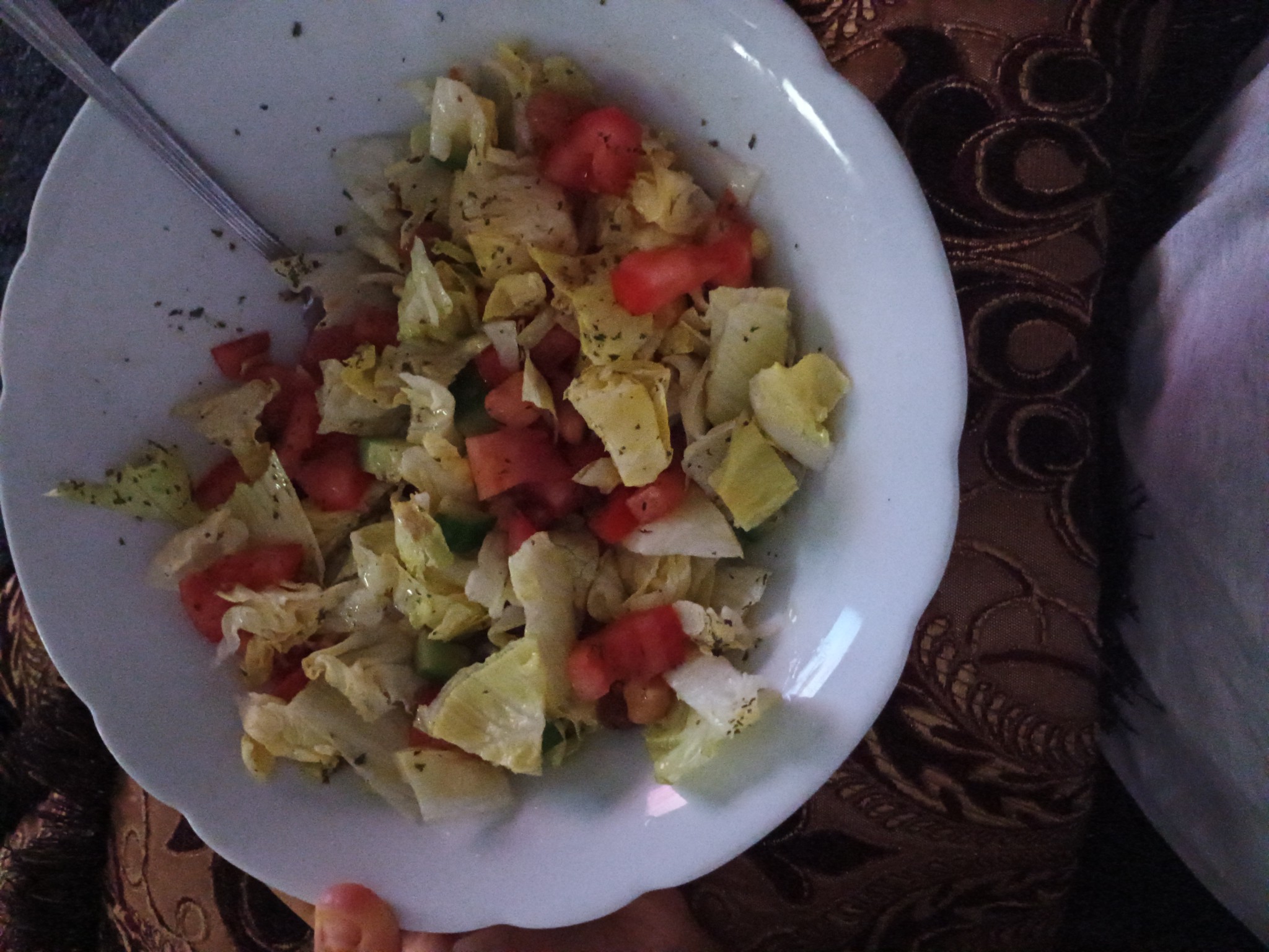 Groene salade met tomaat