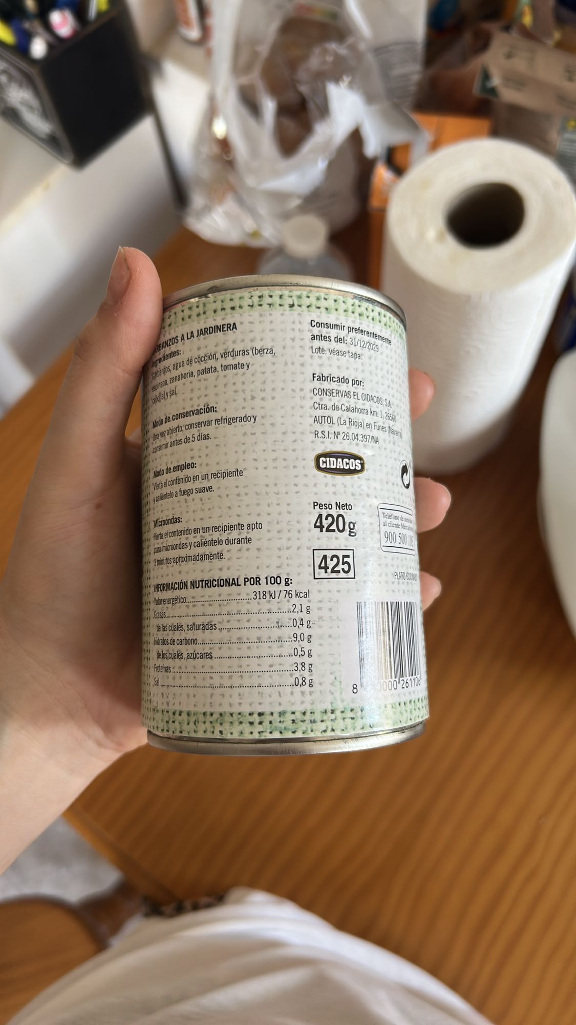 Garbanzos a la jardinera