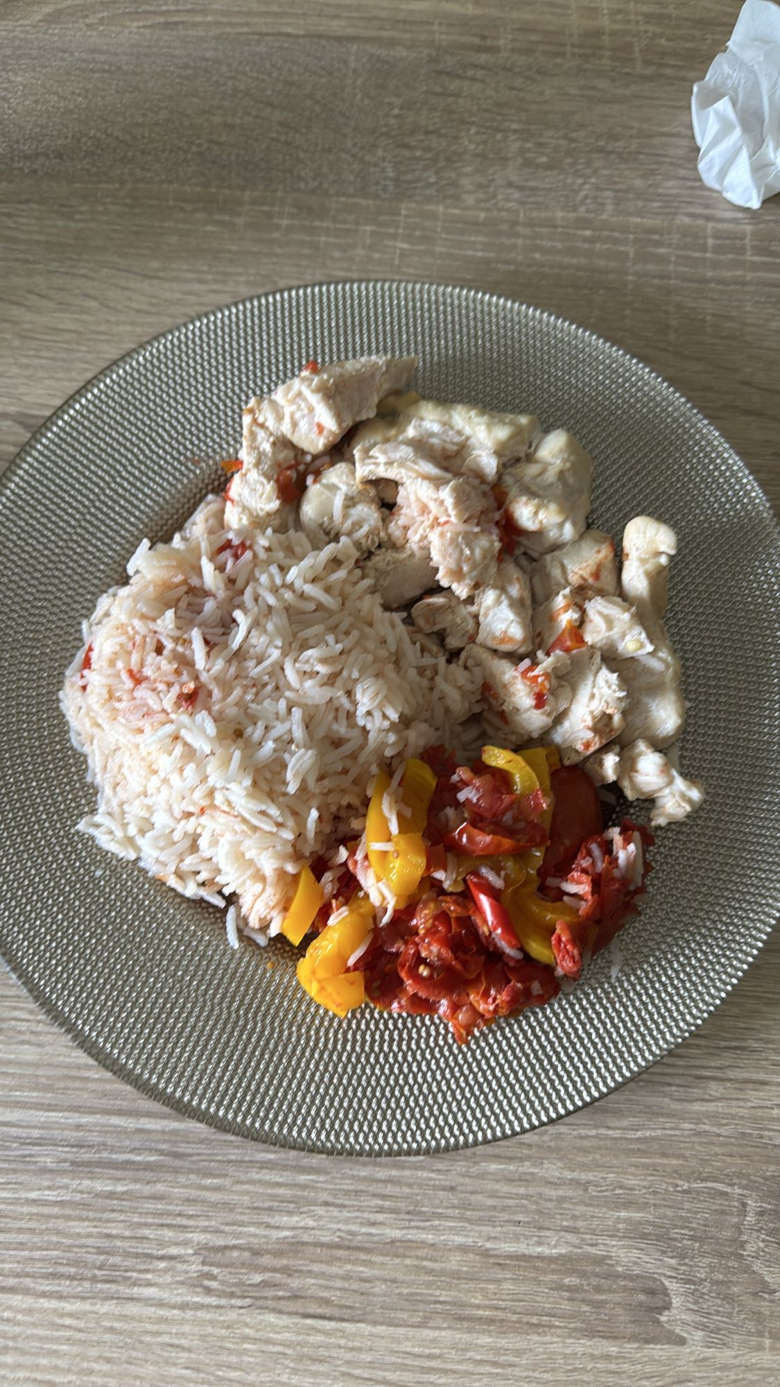 Poulet, riz et légumes