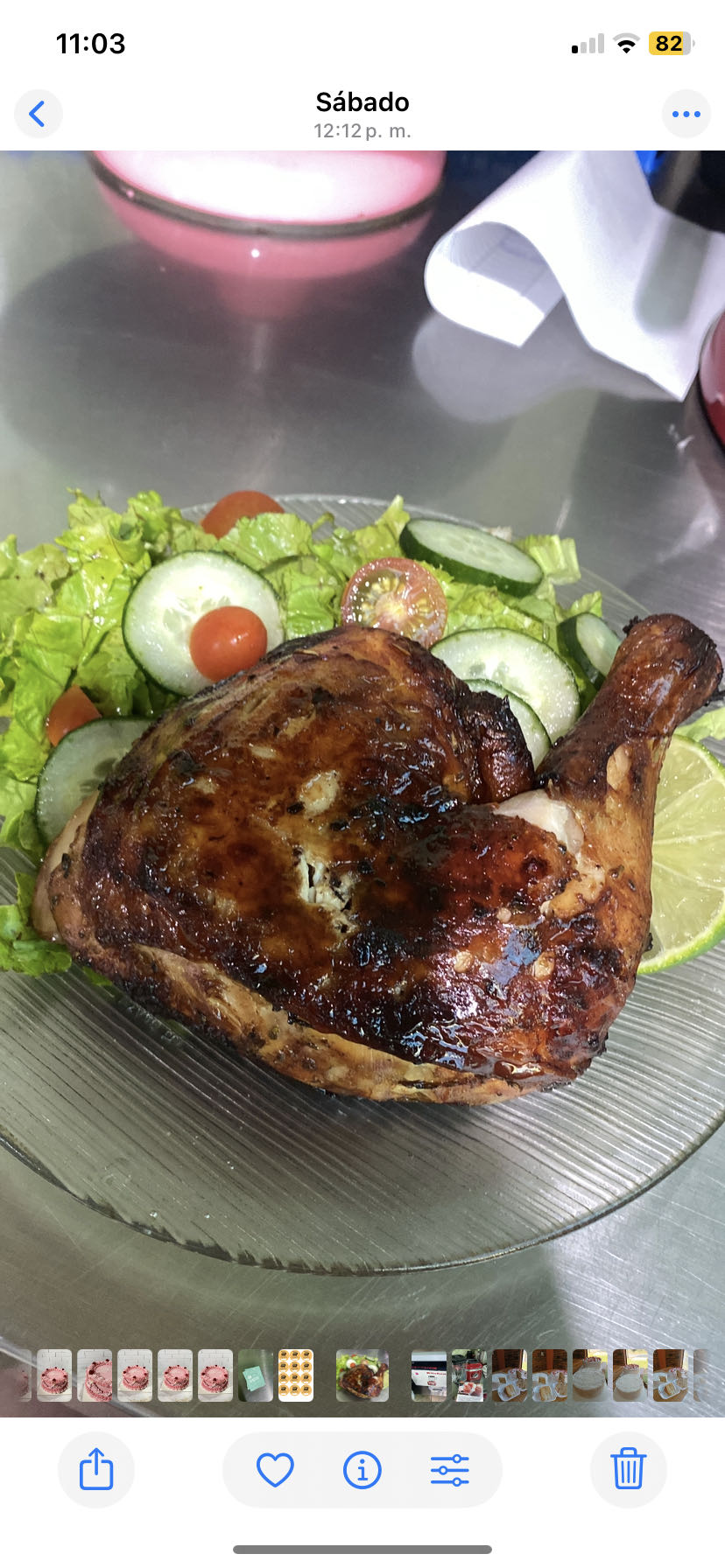 Pollo asado con ensalada