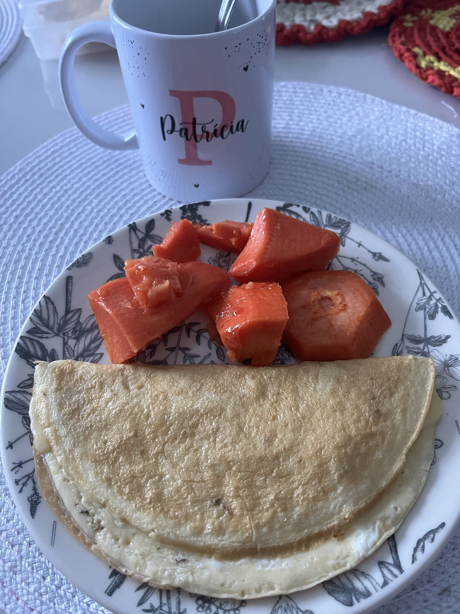 Omelete com mamão