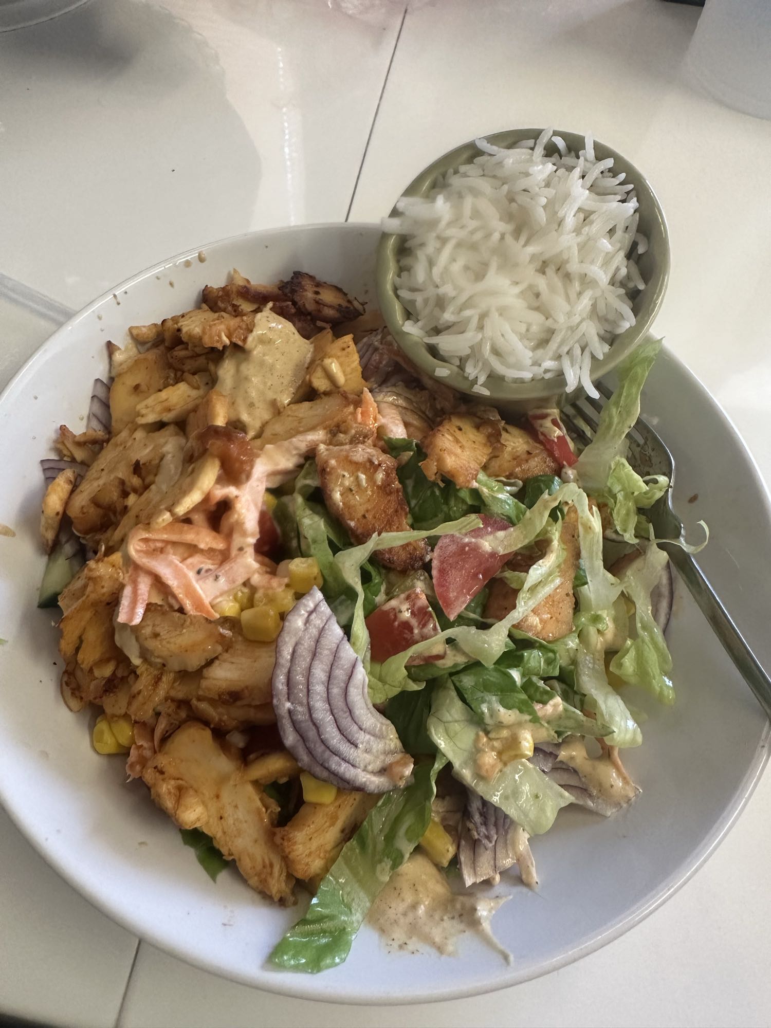 Kycklingsallad med ris