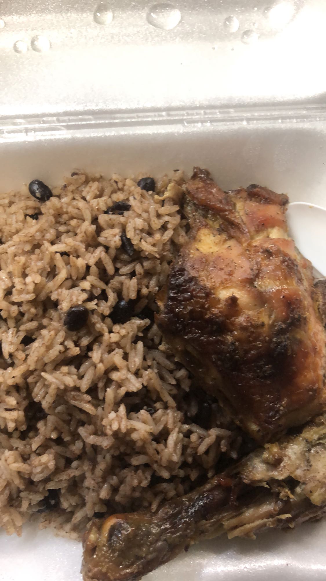 arroz con frijoles y pollo