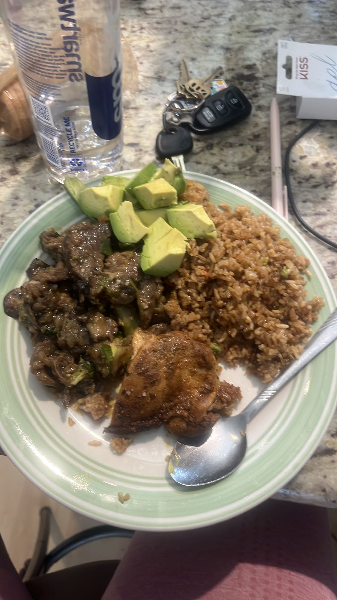 Chicken, Beef, Rice & Avocado