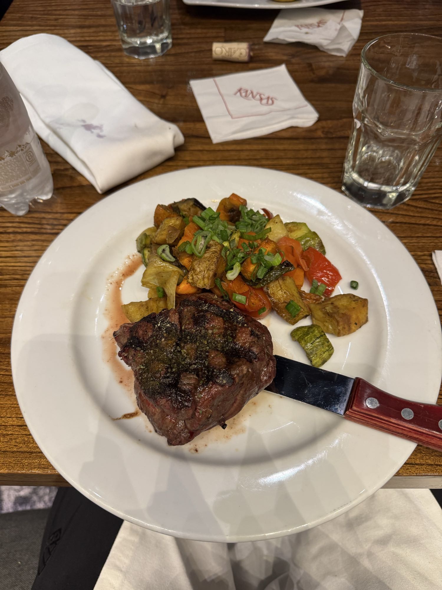 Filete con vegetales