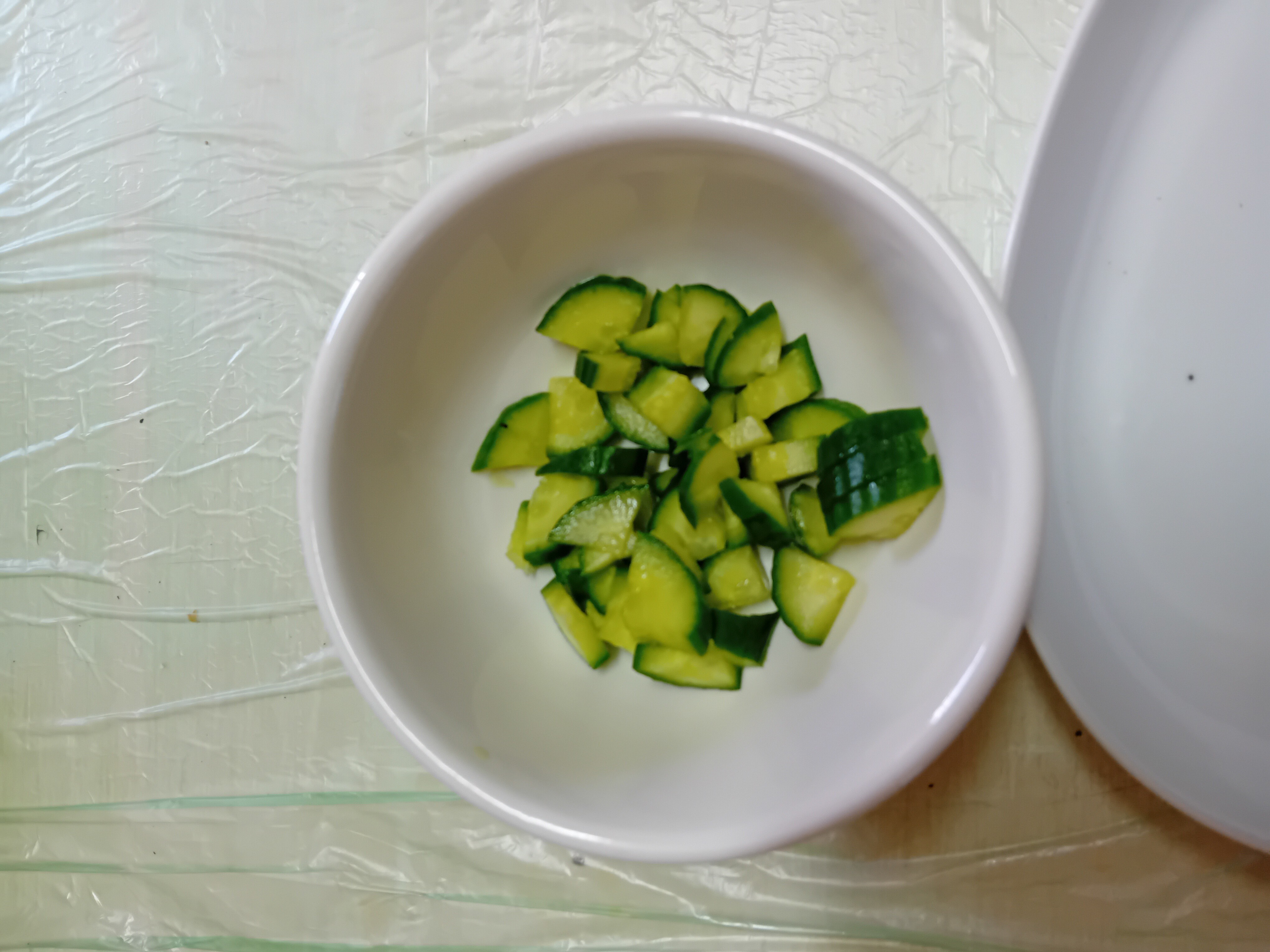 Chopped cucumber bowl