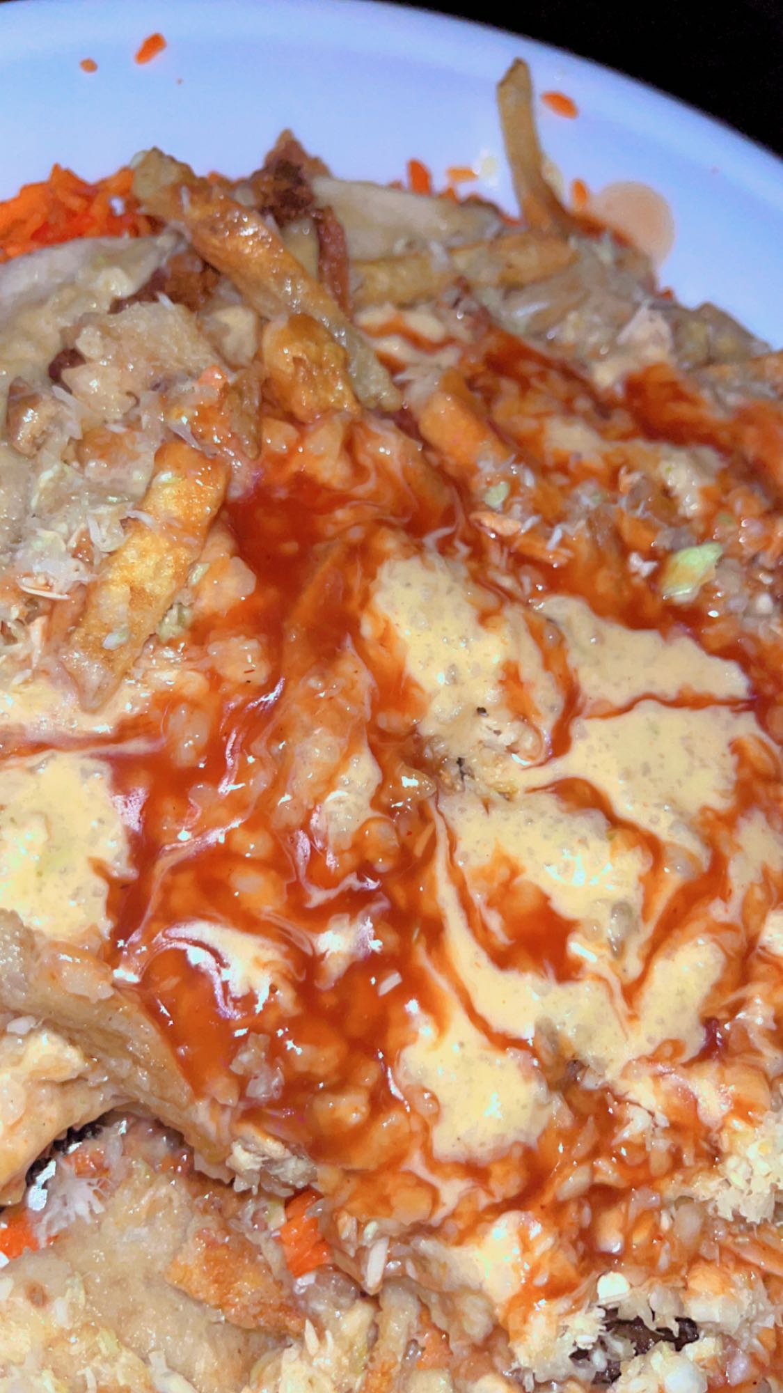 Loaded fries with sauce