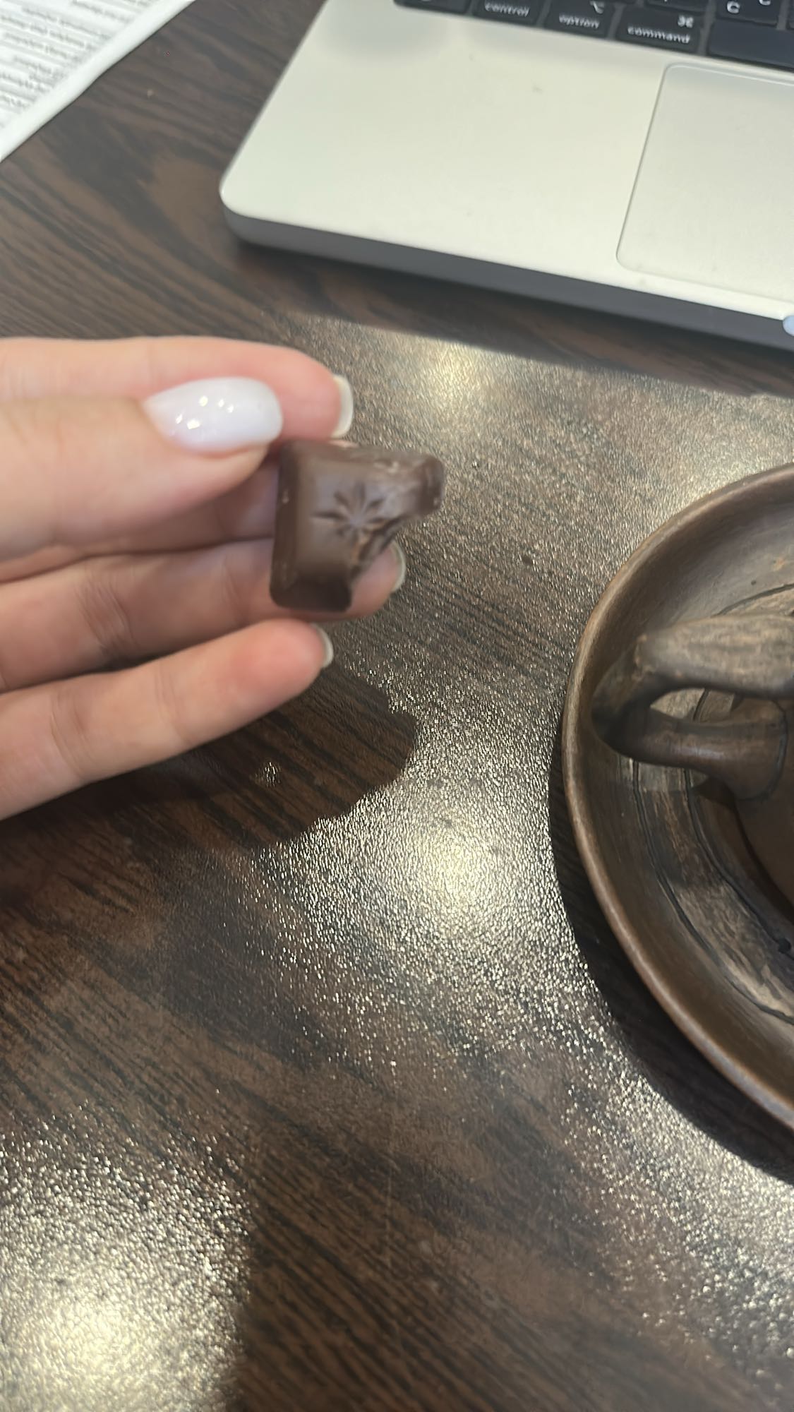 Dark chocolate piece