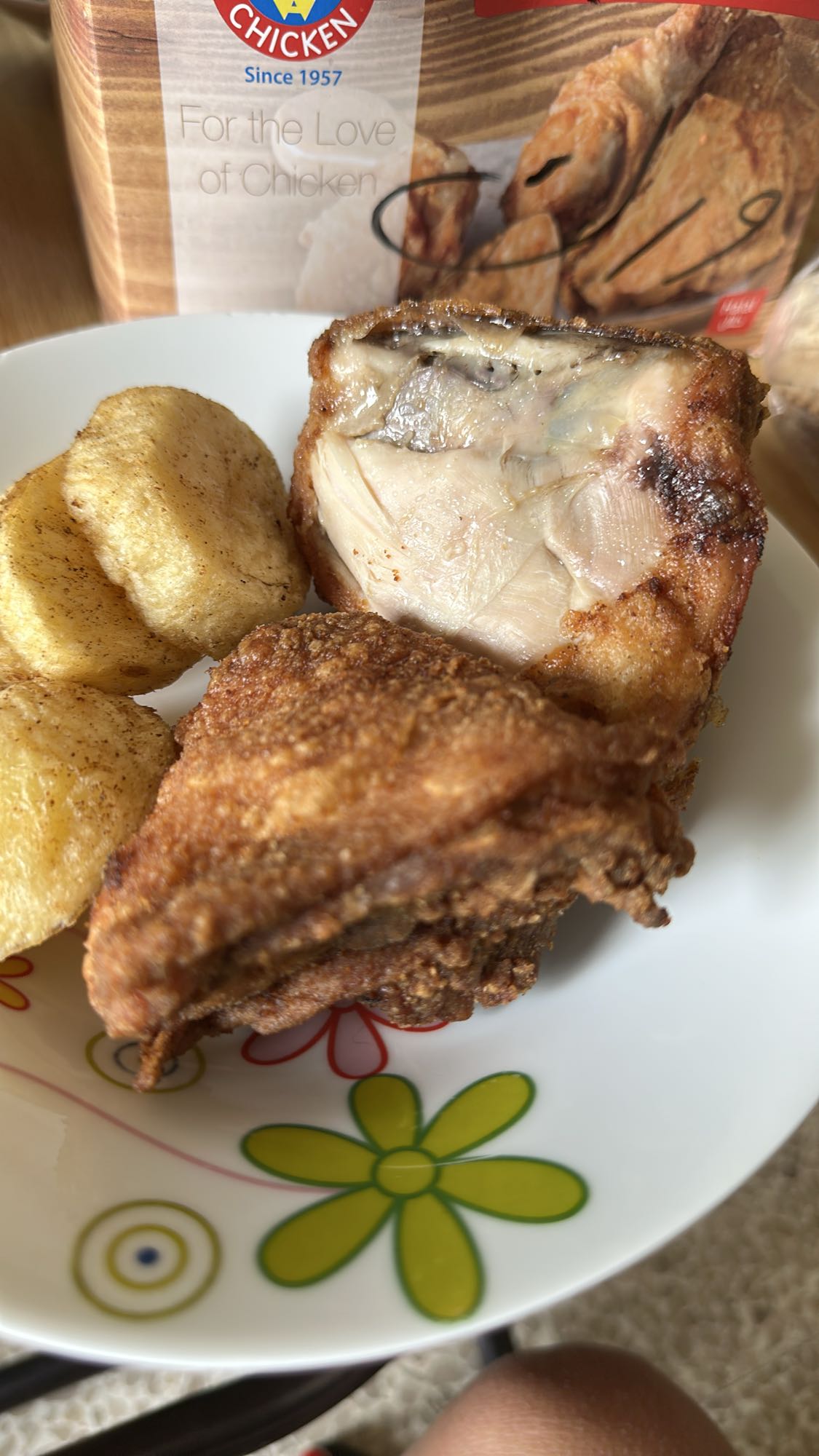 Fried chicken and plantain