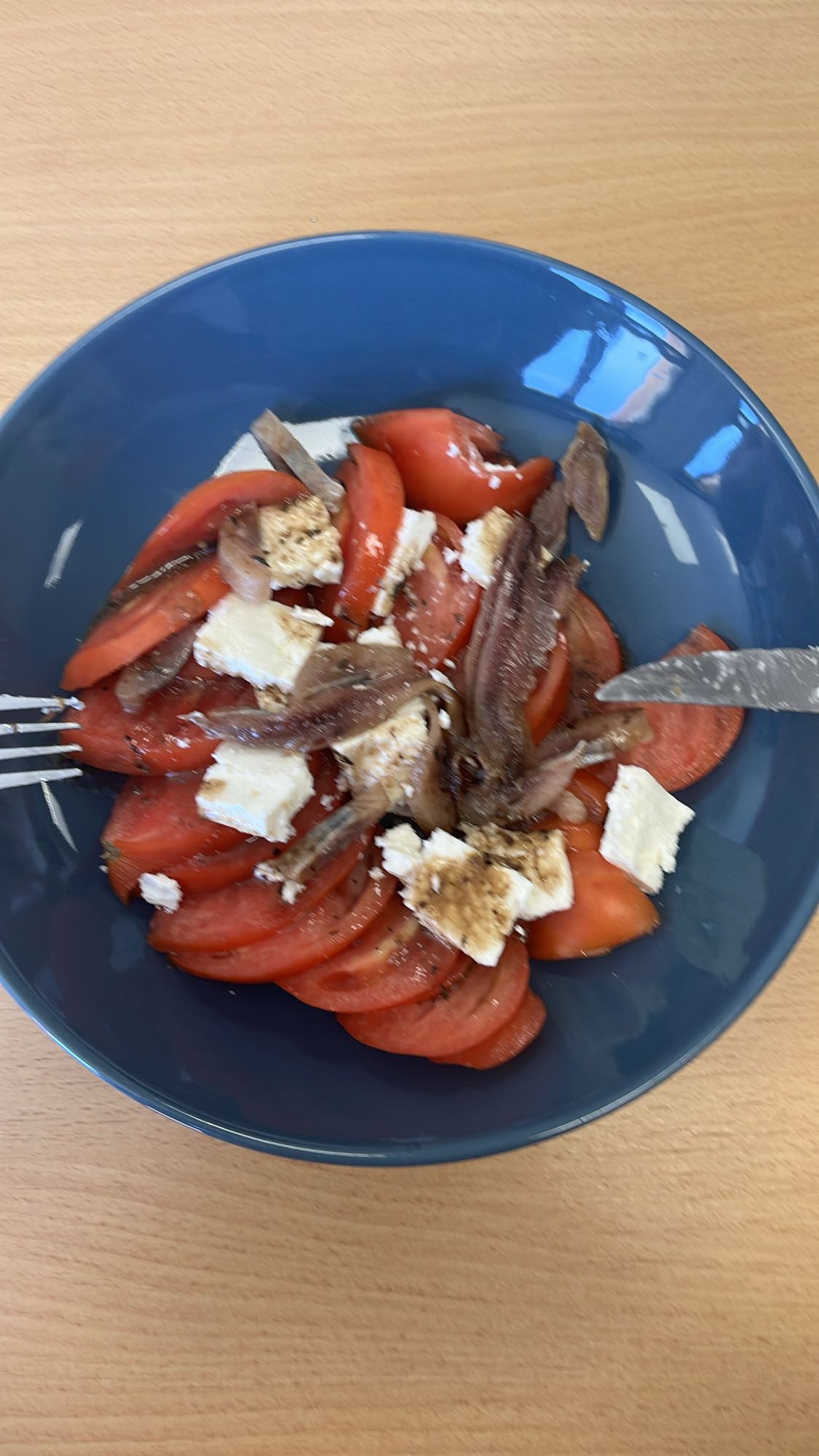 Salade tomate anchois feta