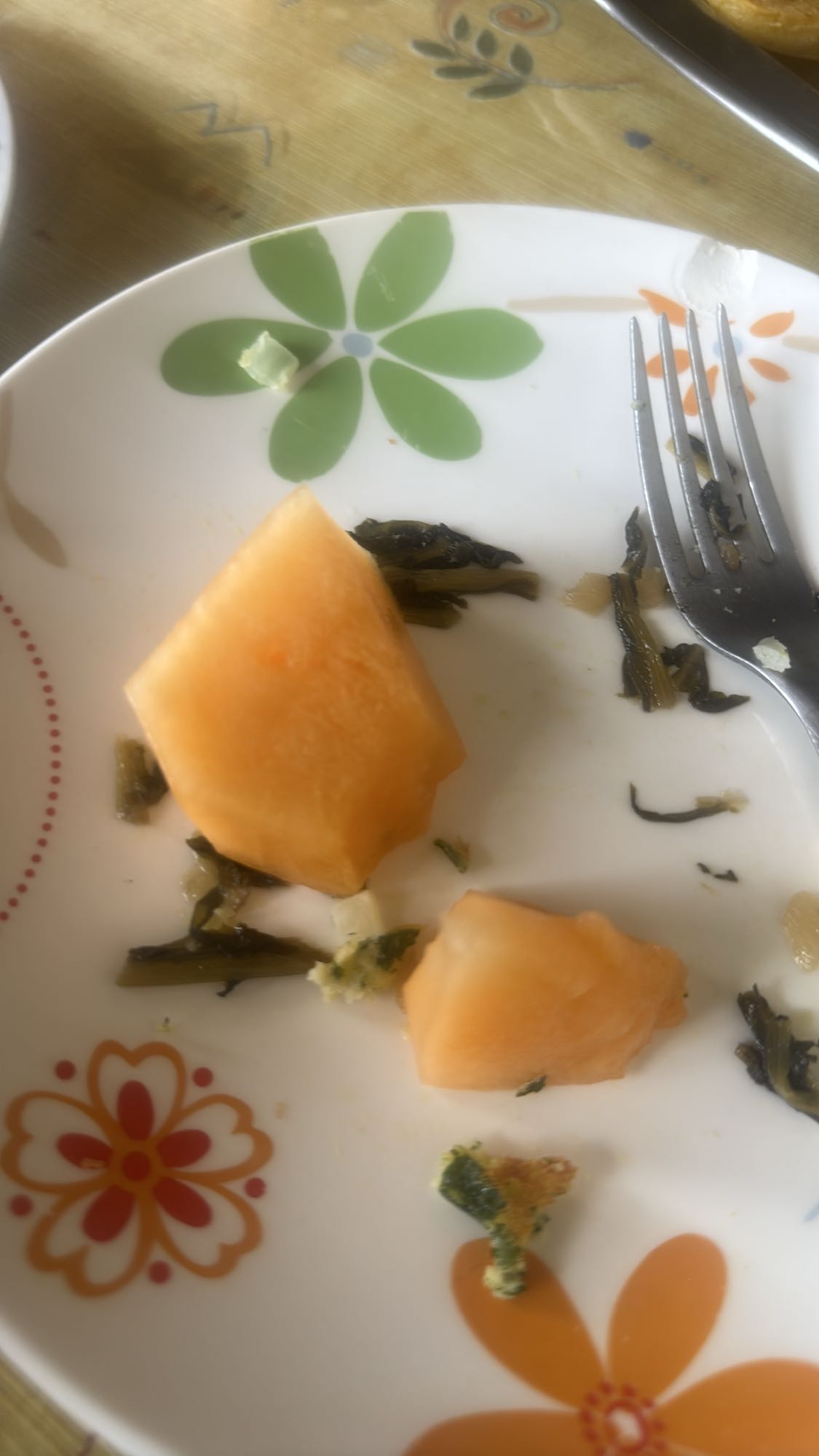 Melon and greens plate