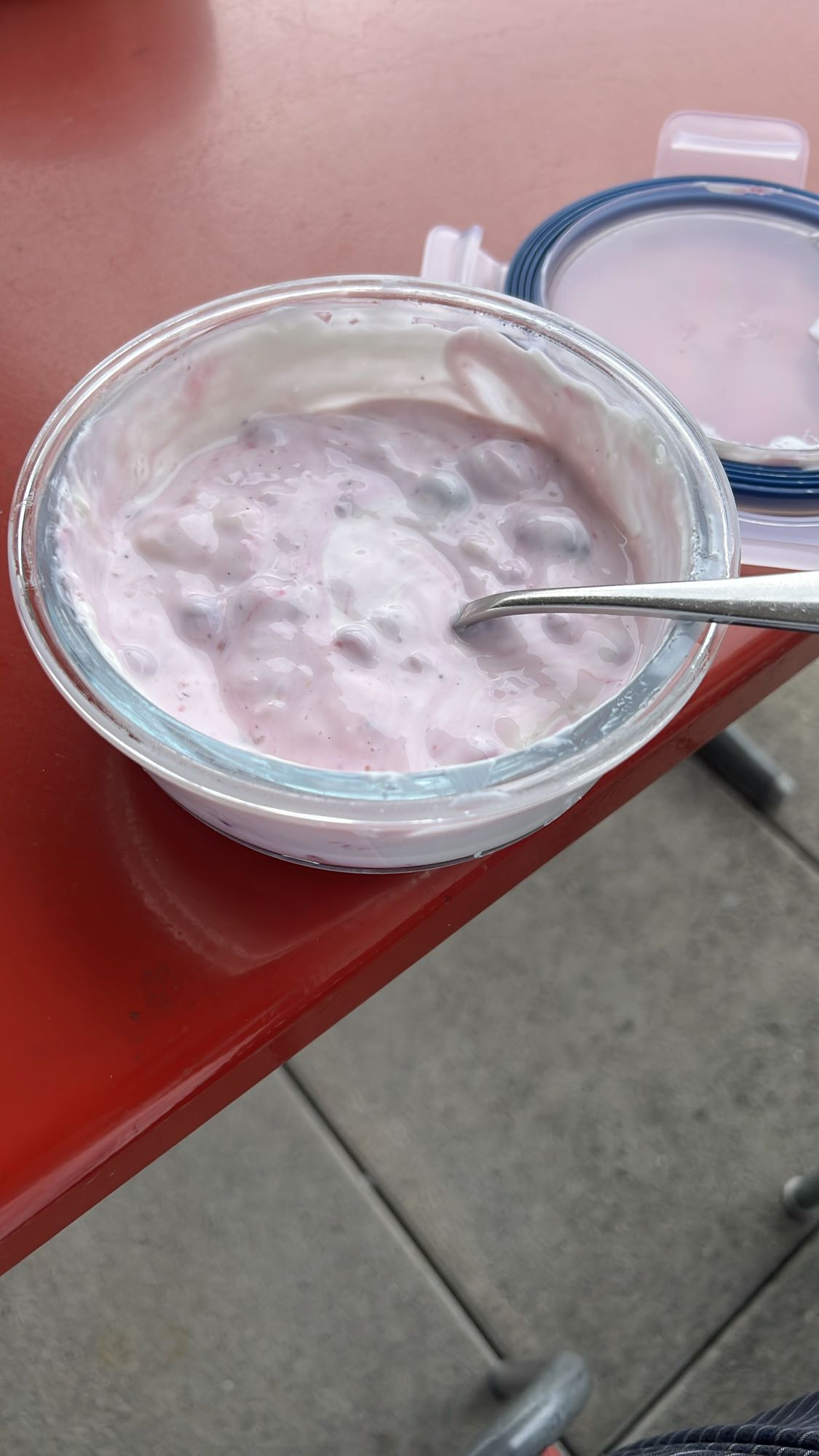 Yoghurt met bosbessen