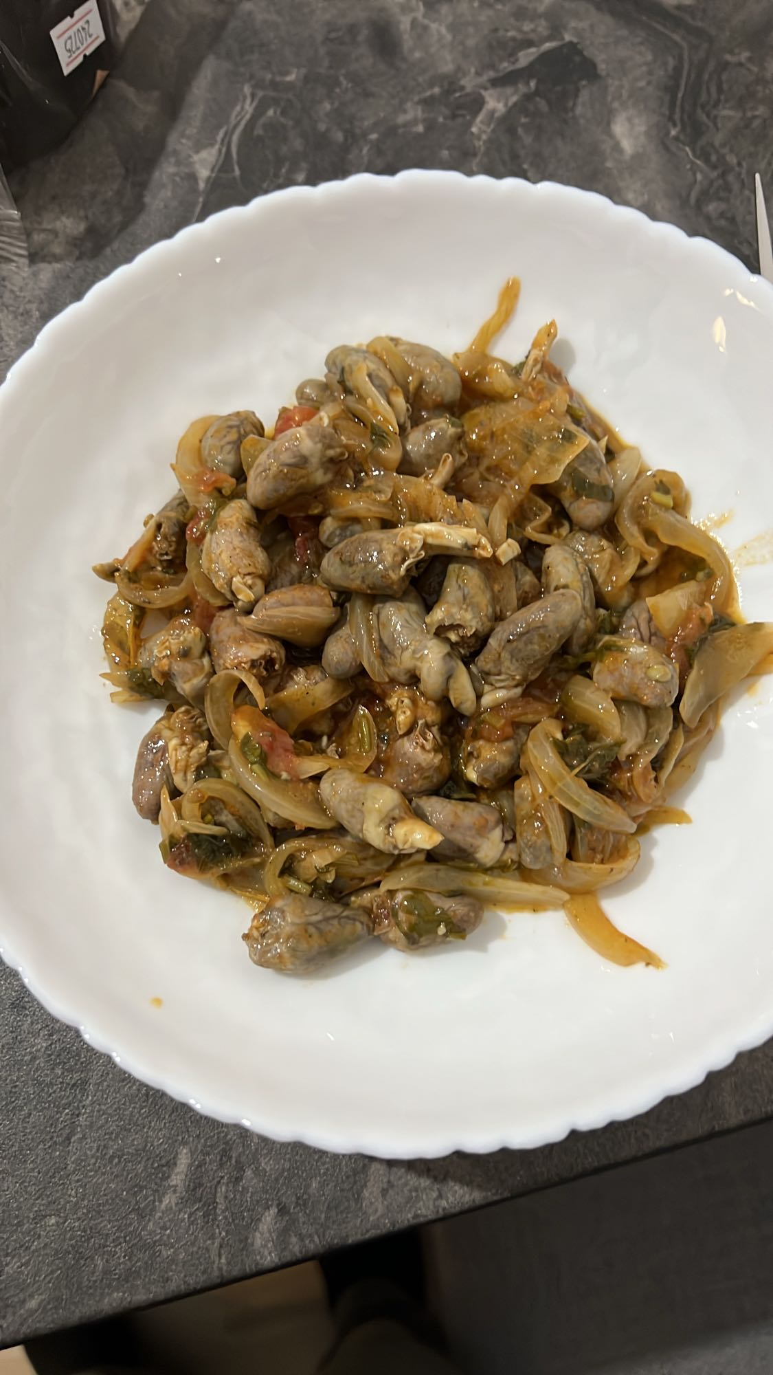 խաշած հավի սրտիկ