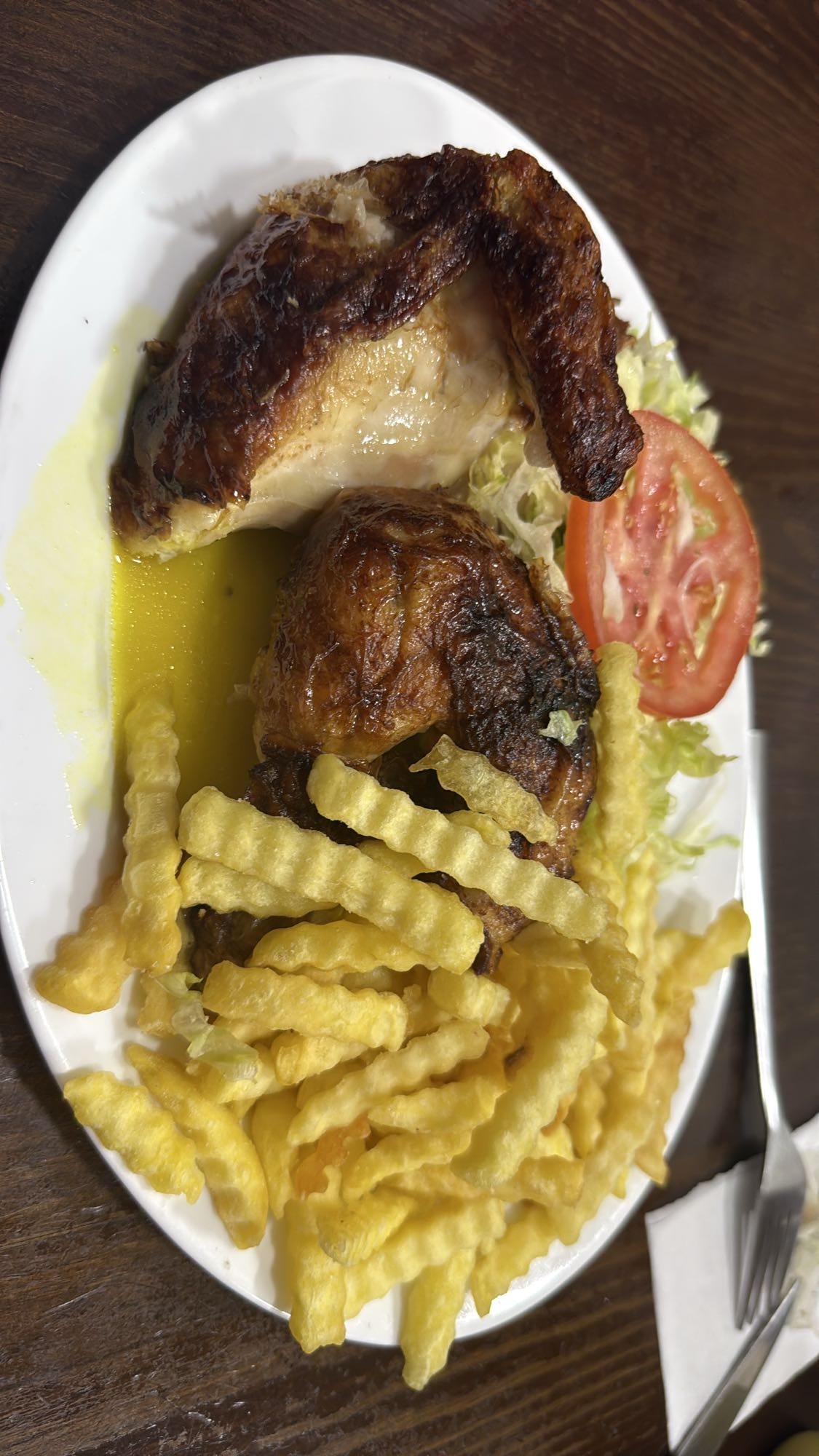 Pollo con papas fritas