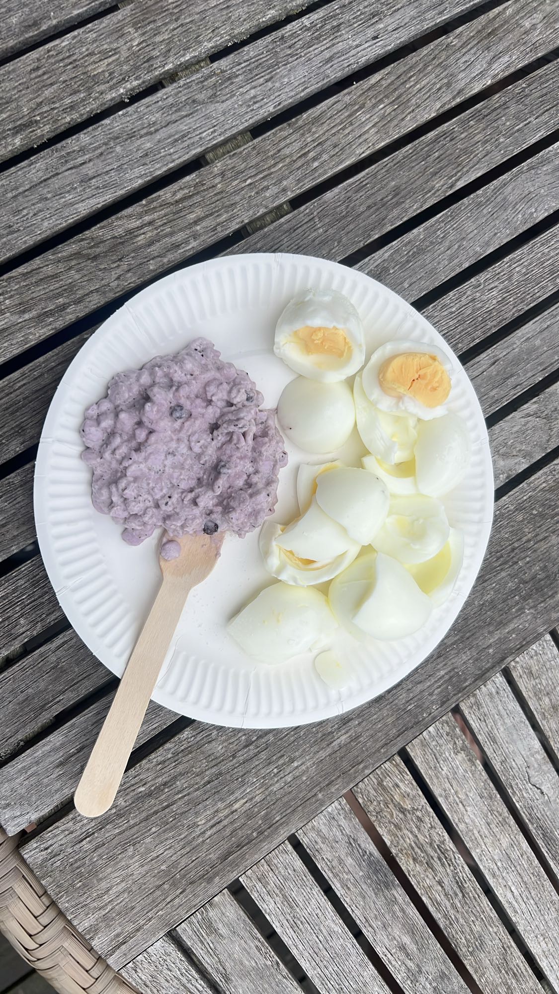 Ägg och blåbärsgröt