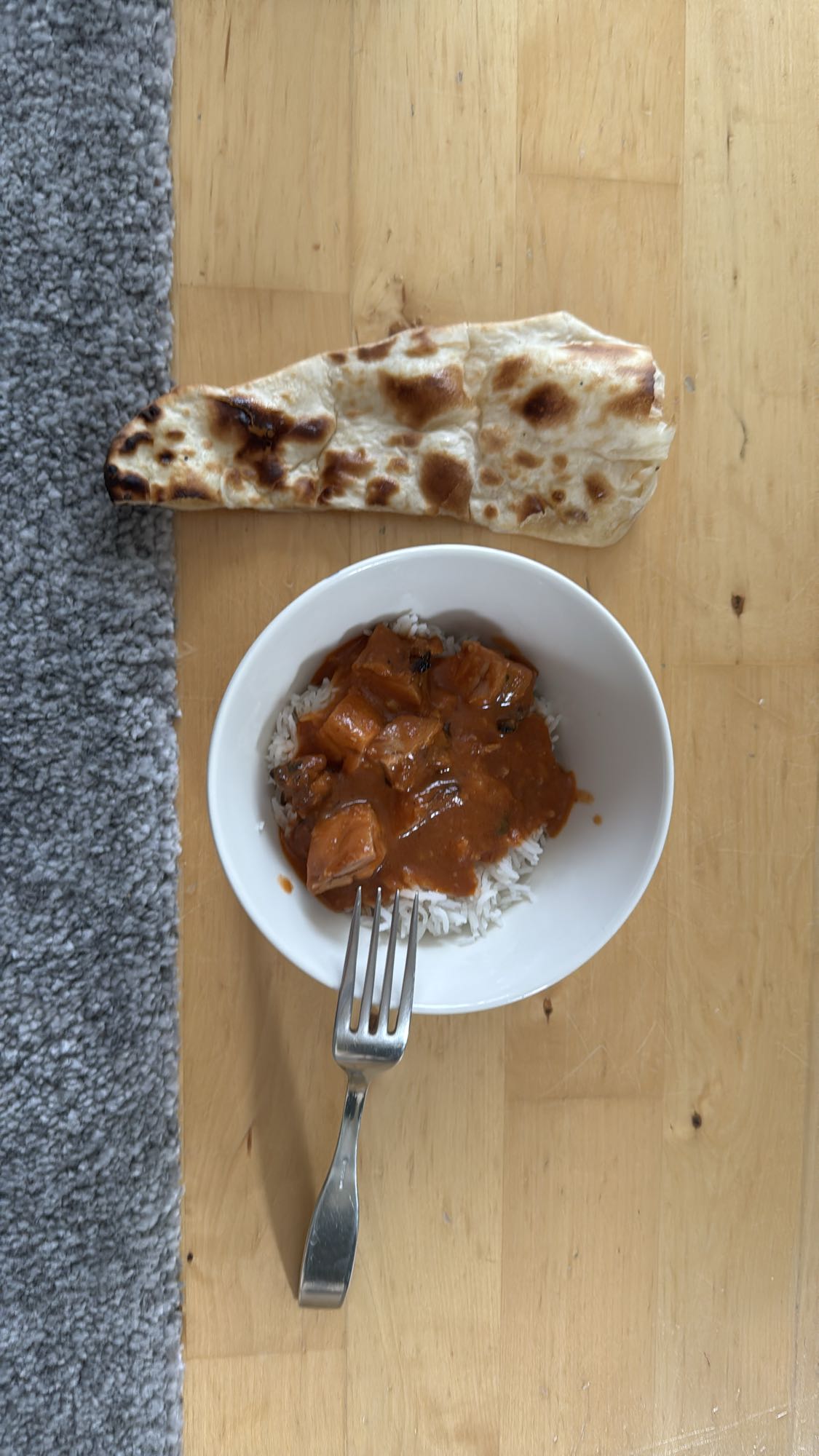 Butter chicken with rice & naan