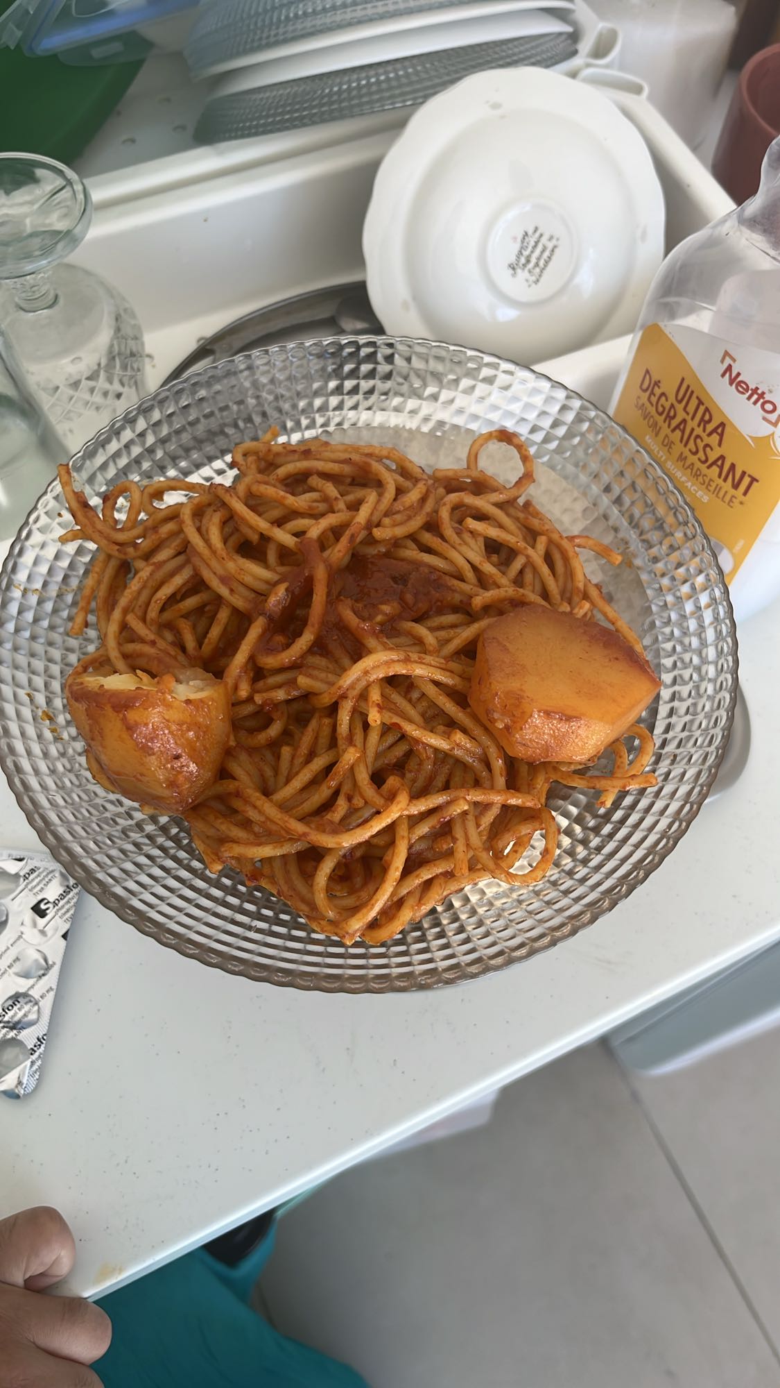 Spaghetti sauce tomate pommes