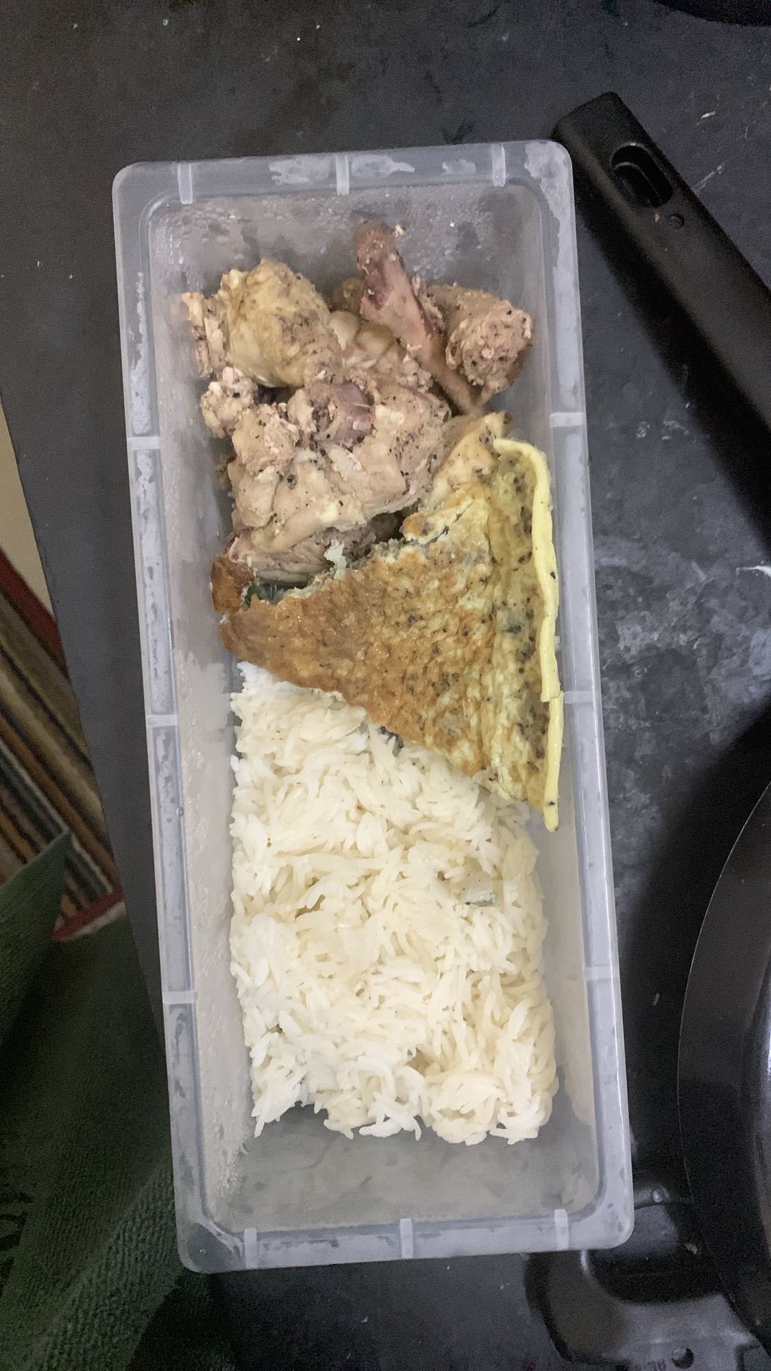 Chicken rice omelette box