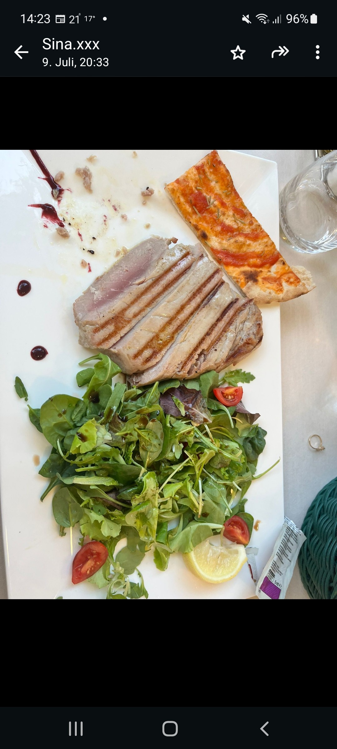 Gegrillter Thunfisch Teller