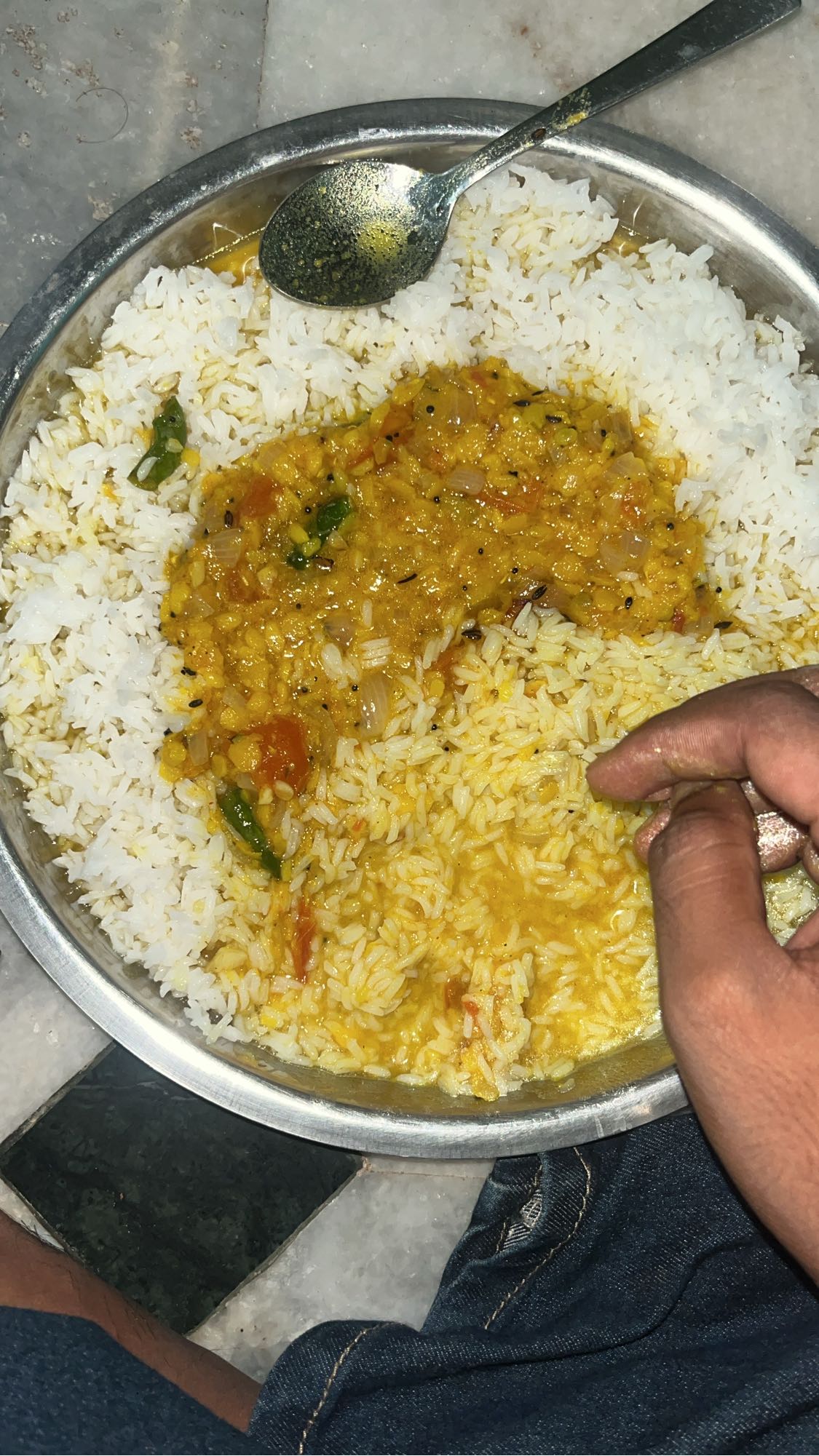 Rice with dal curry
